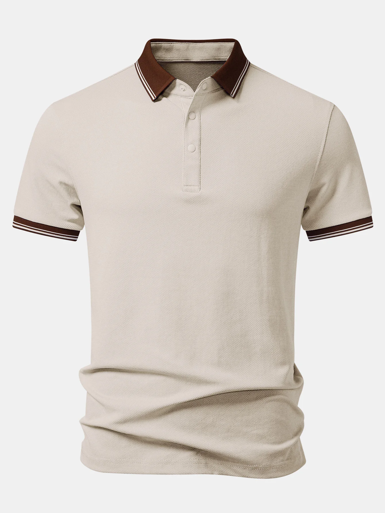 Contrast Trim Textured Polo - Image 5