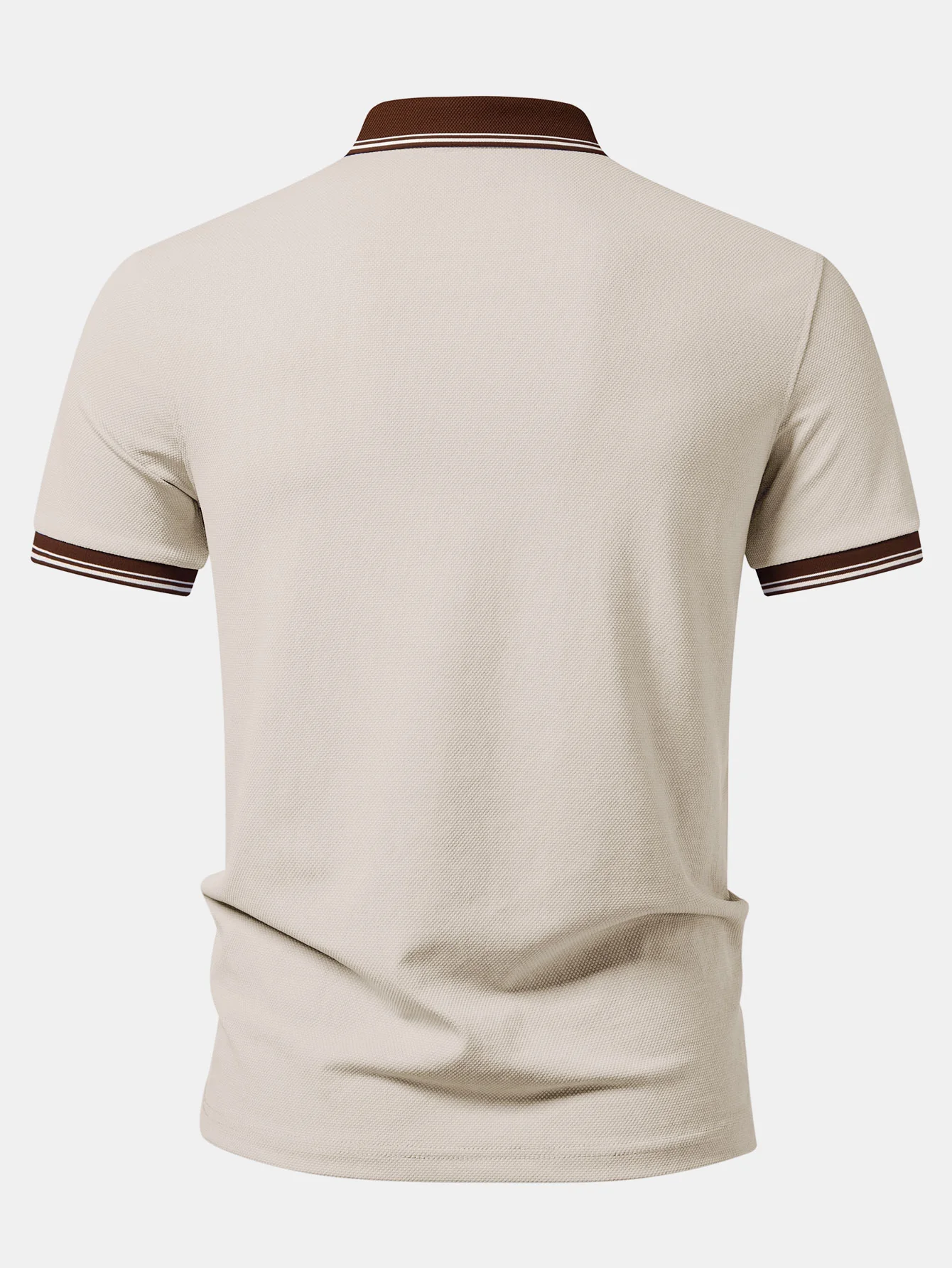 Contrast Trim Textured Polo - Image 6