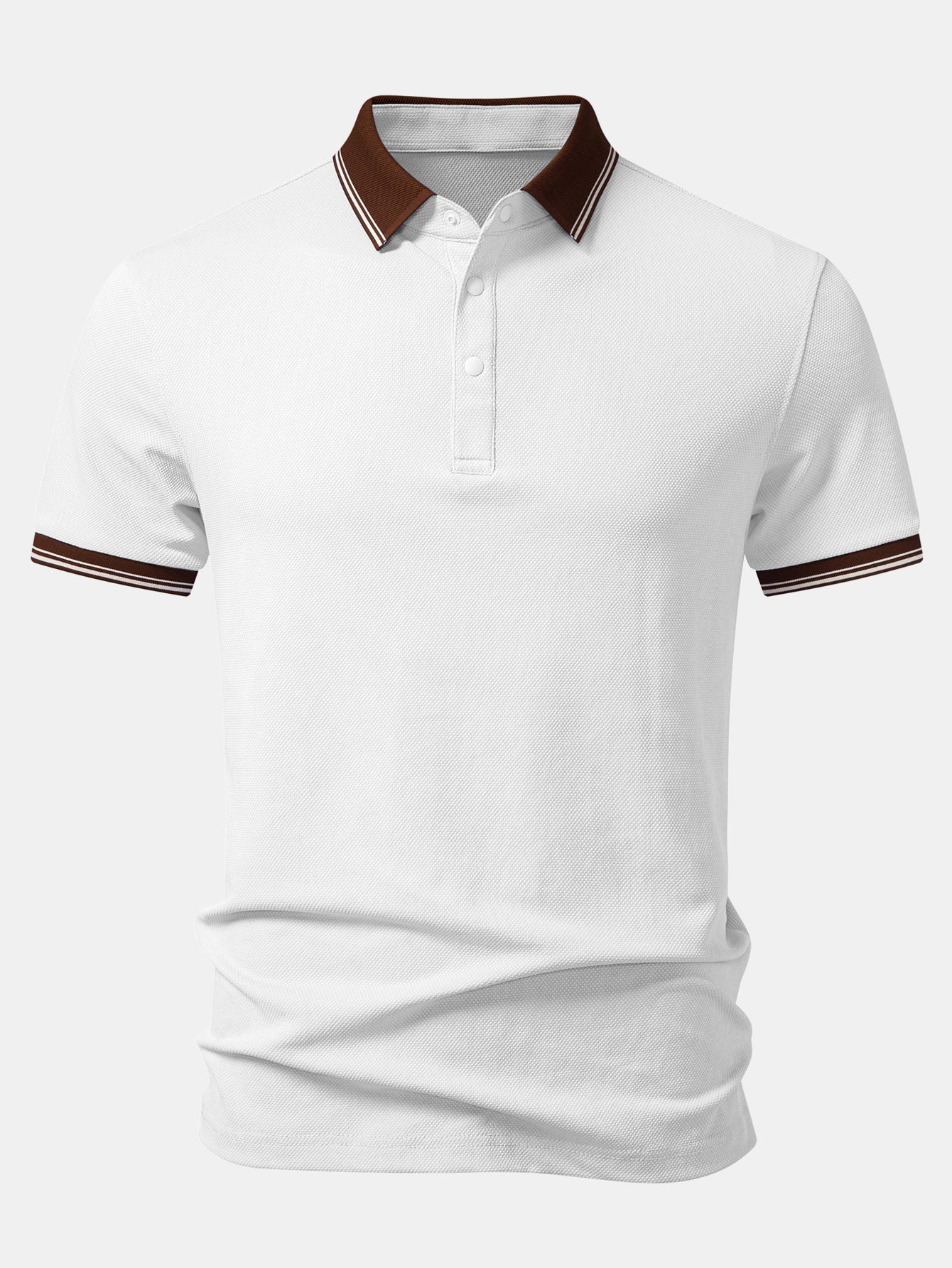 Contrast Trim Textured Polo - Image 7