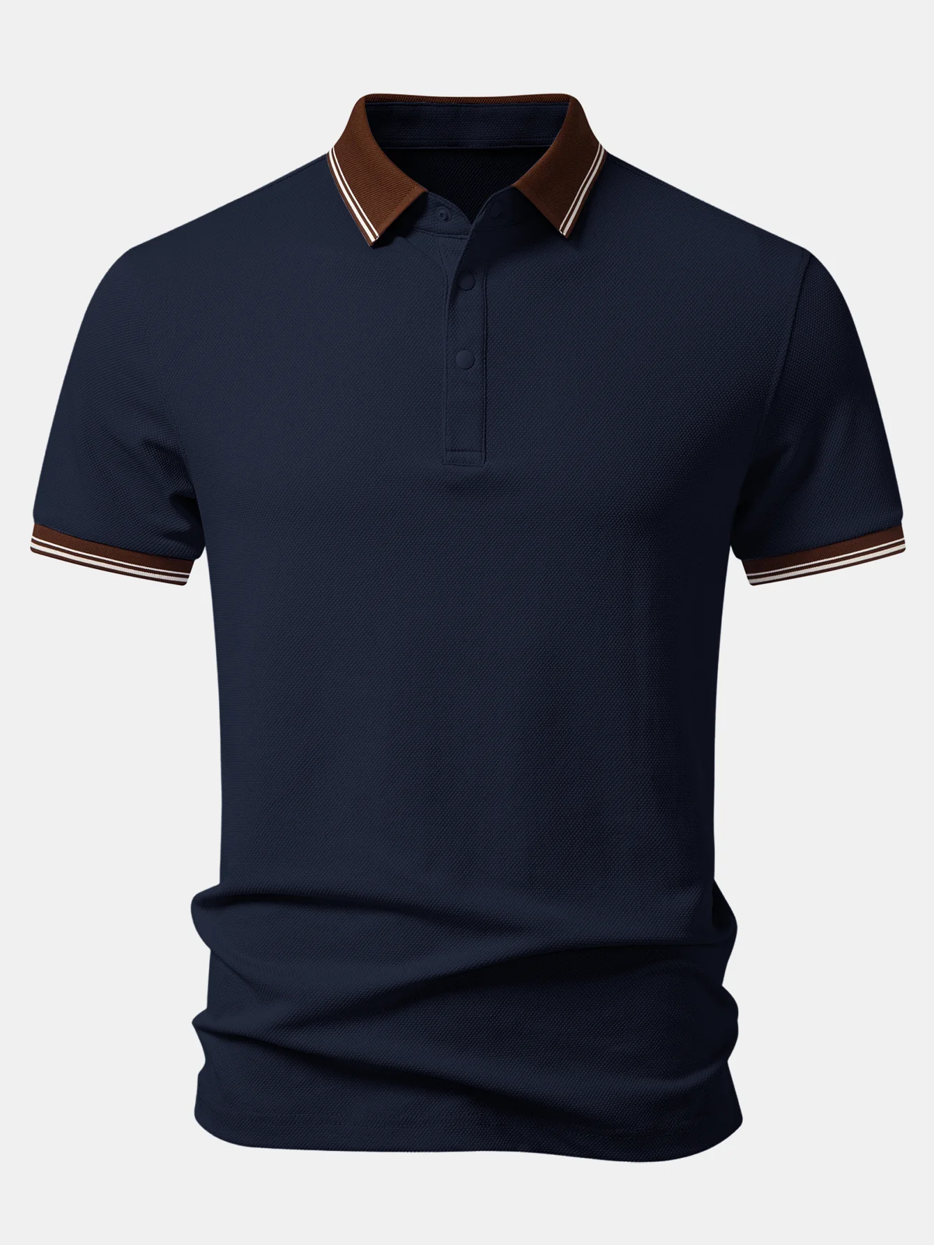 Contrast Trim Textured Polo - Image 8