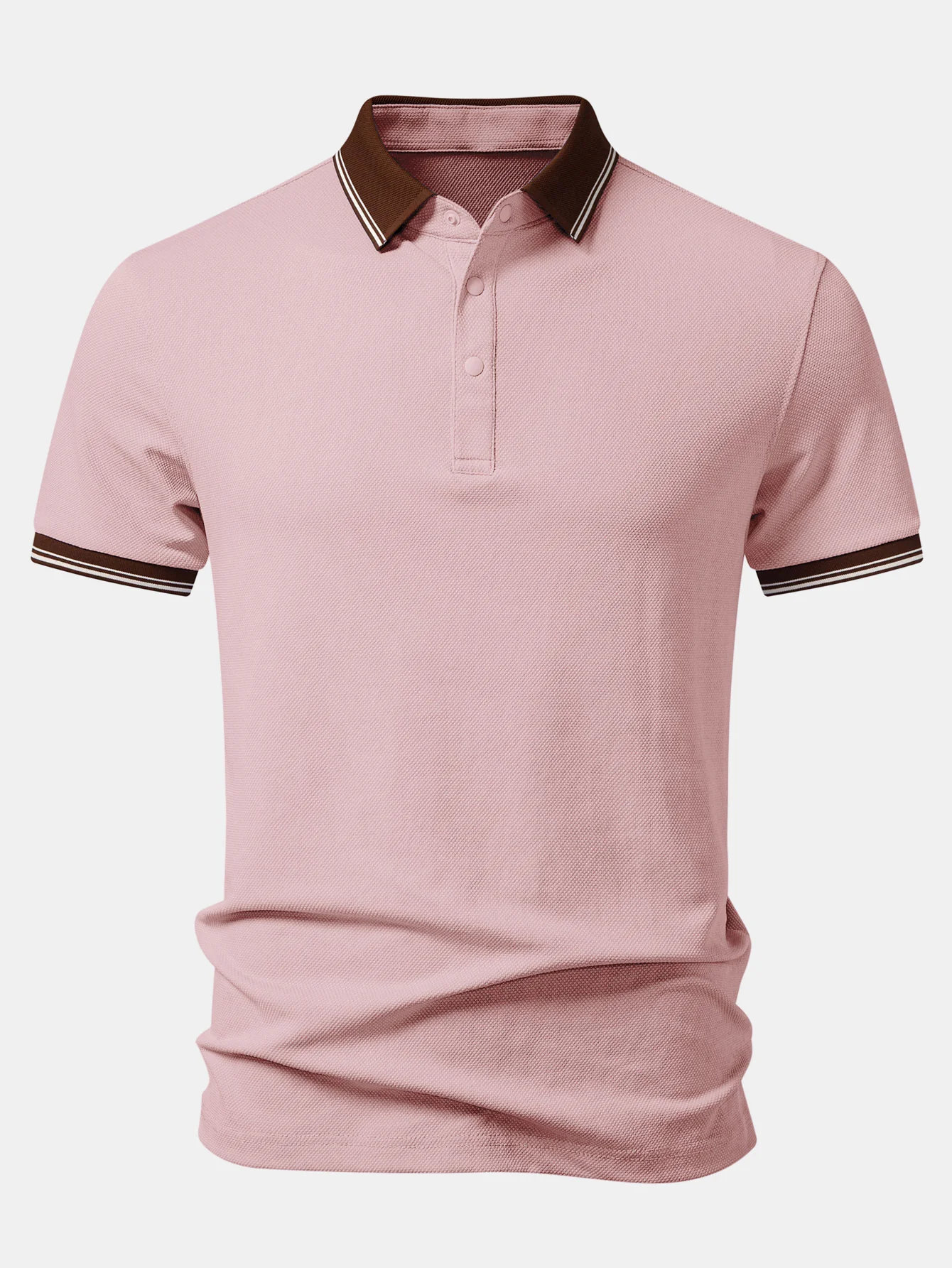 Contrast Trim Textured Polo - Image 9
