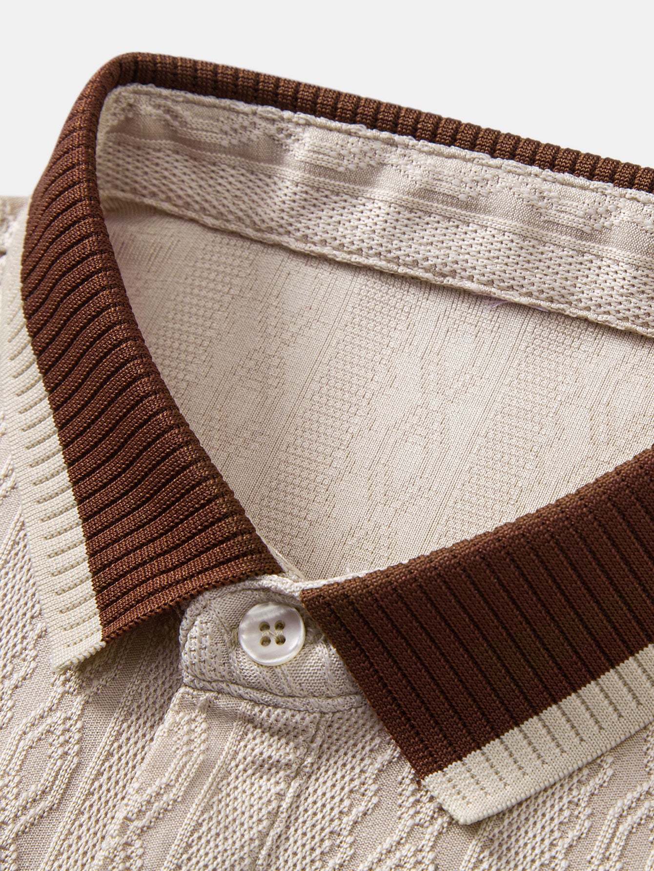 Contrast Trim Textured Knit Polo - Image 11