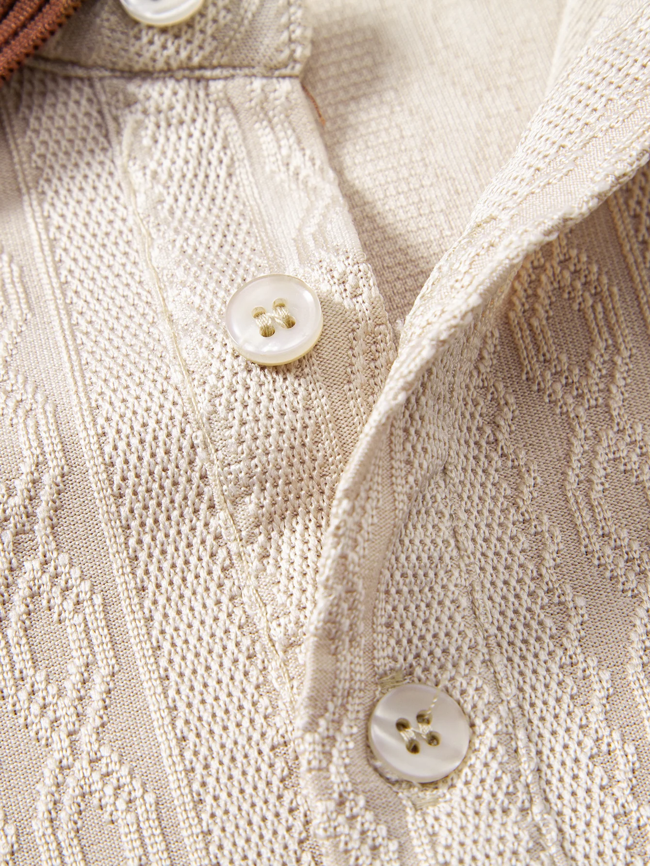 Contrast Trim Textured Knit Polo - Image 12