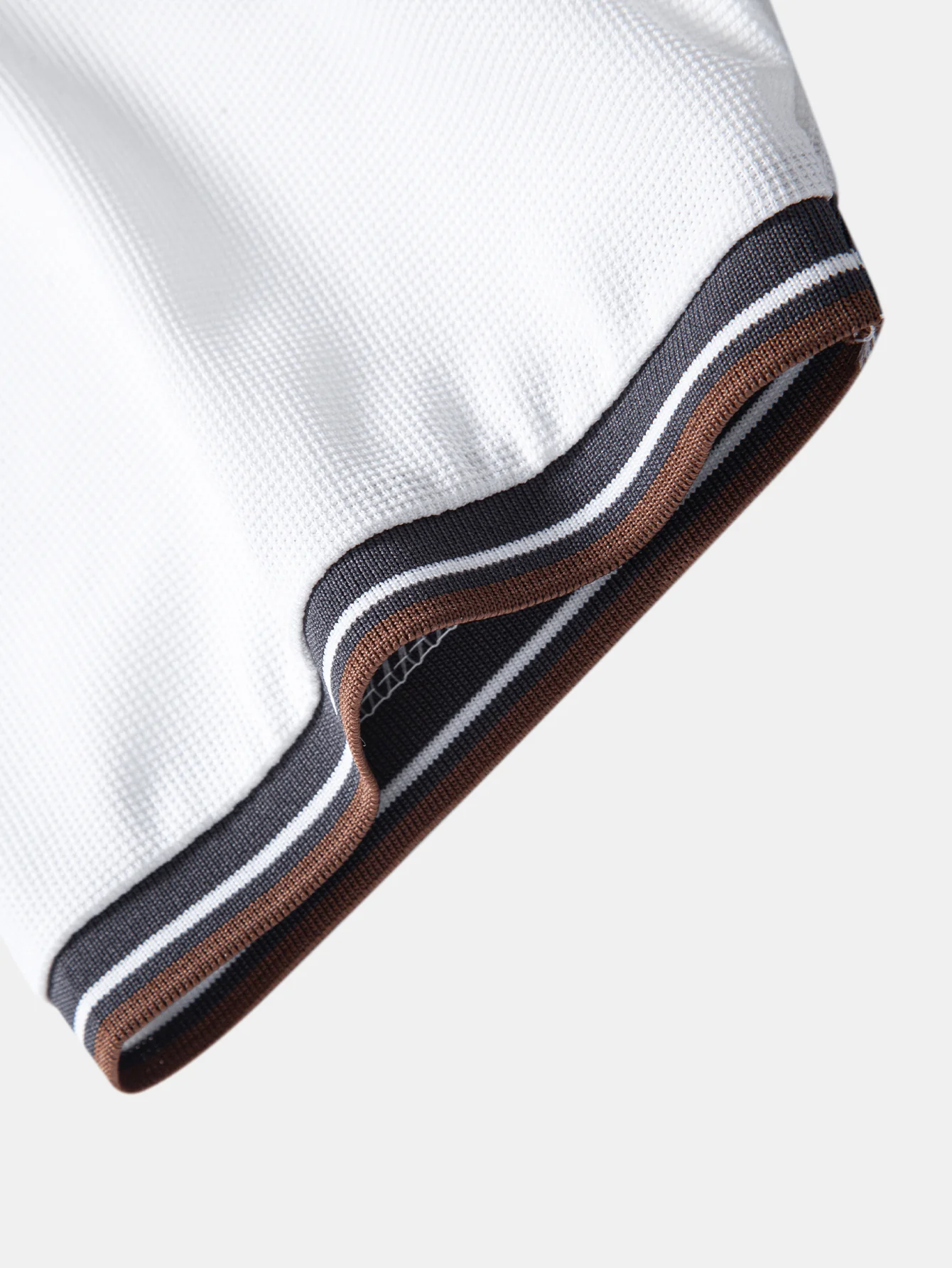 Contrast Trim Waffle Johnny Collar Polo - Image 14