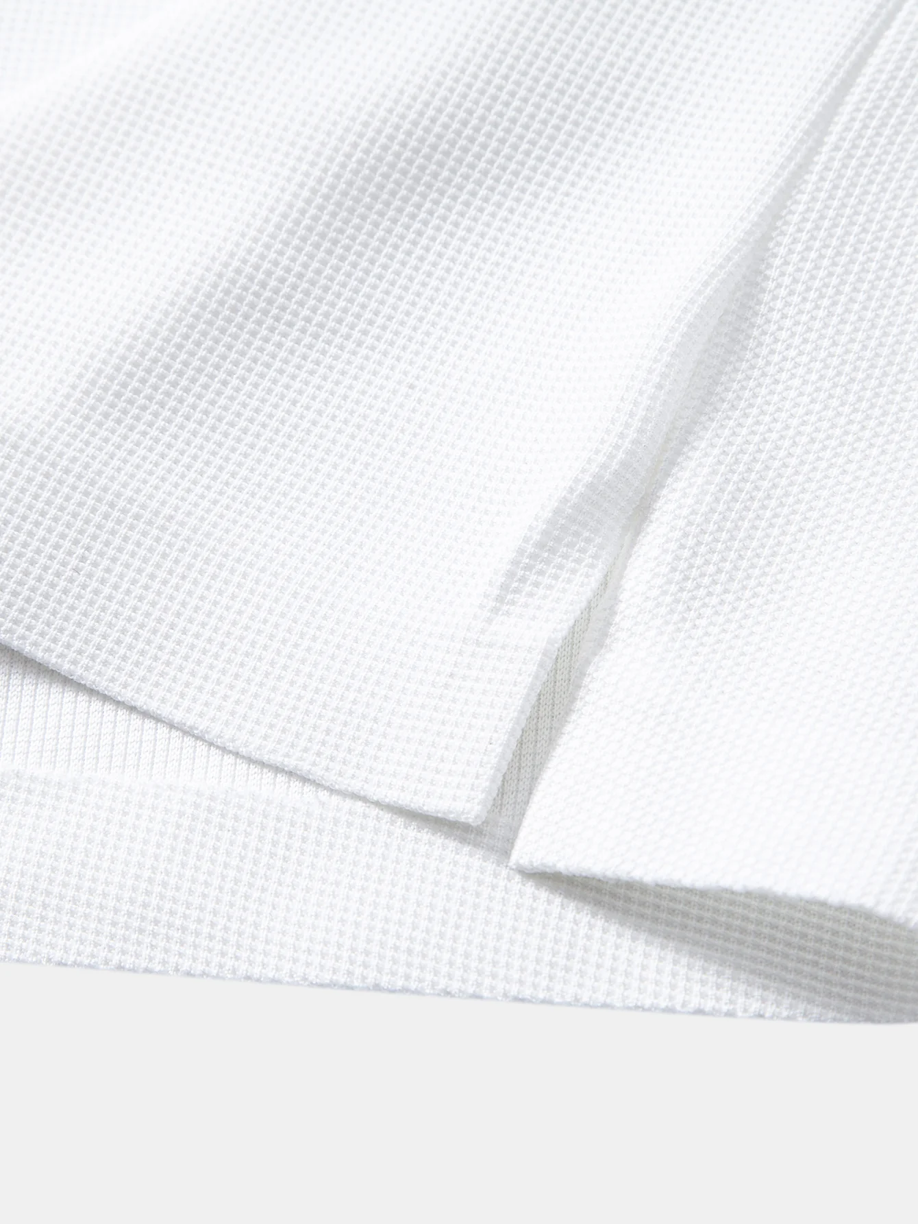 Contrast Trim Waffle Johnny Collar Polo - Image 15