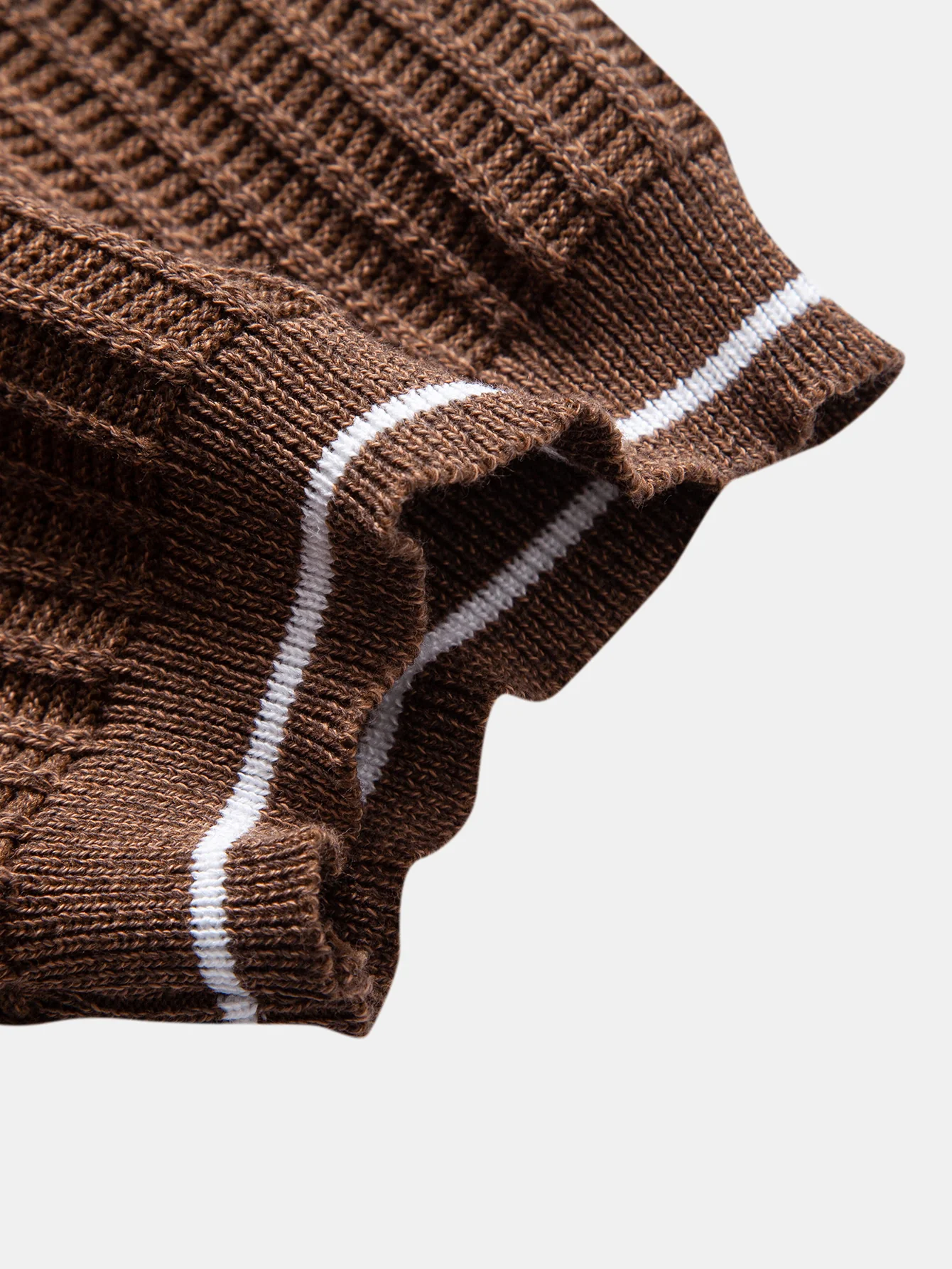 Contrast Trim Waffle Knit T-Shirt - Image 12