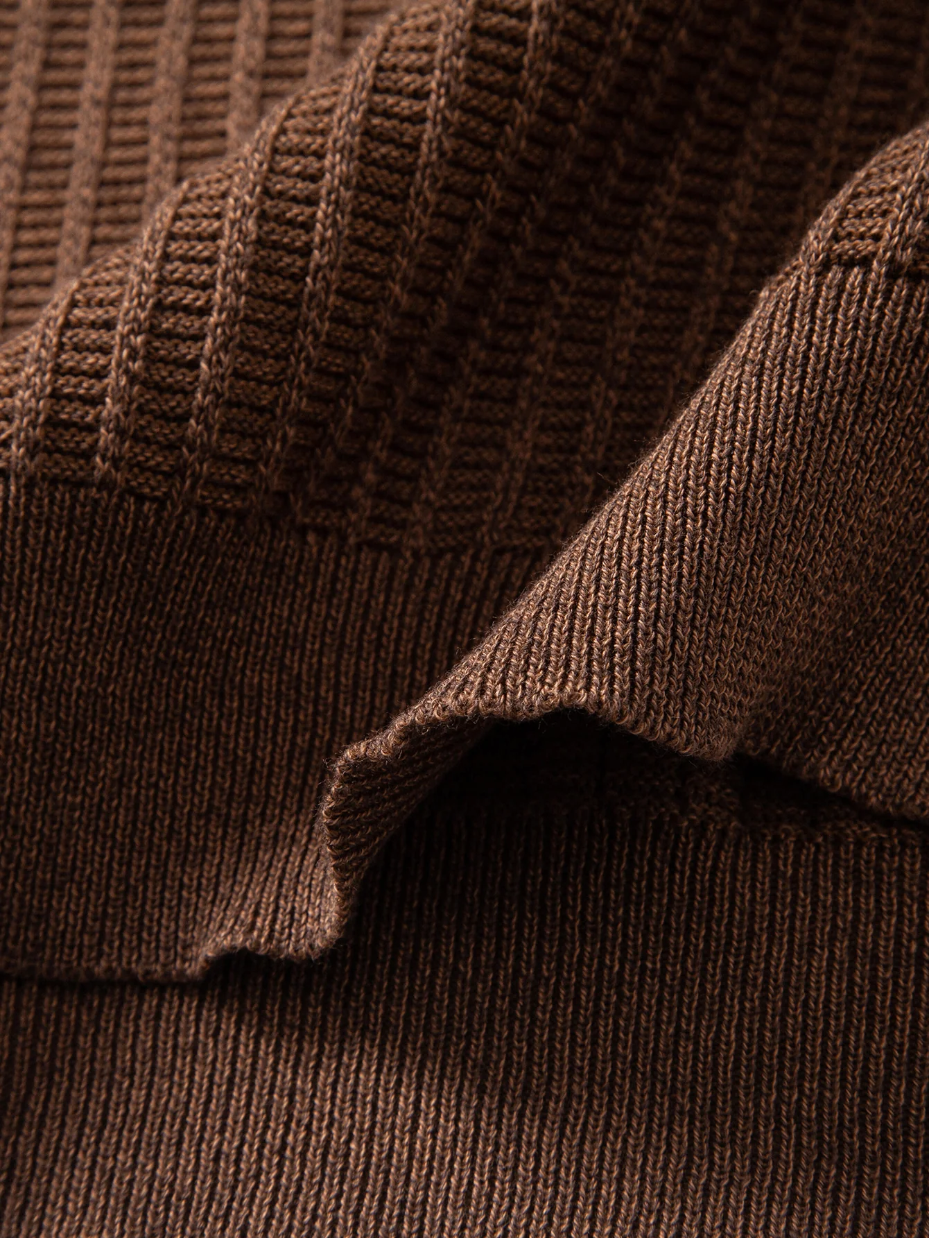 Contrast Trim Waffle Knit T-Shirt - Image 13