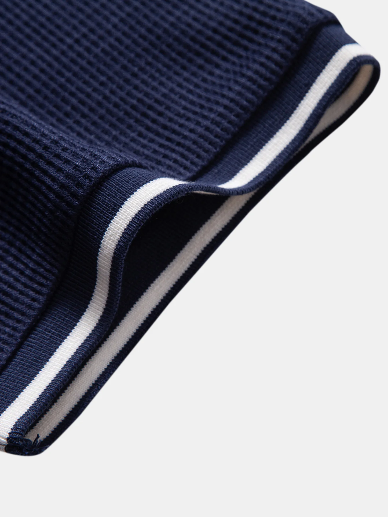Contrast Trim Waffle Ringer T-Shirt & Elastic Waist Chino Shorts - Image 17
