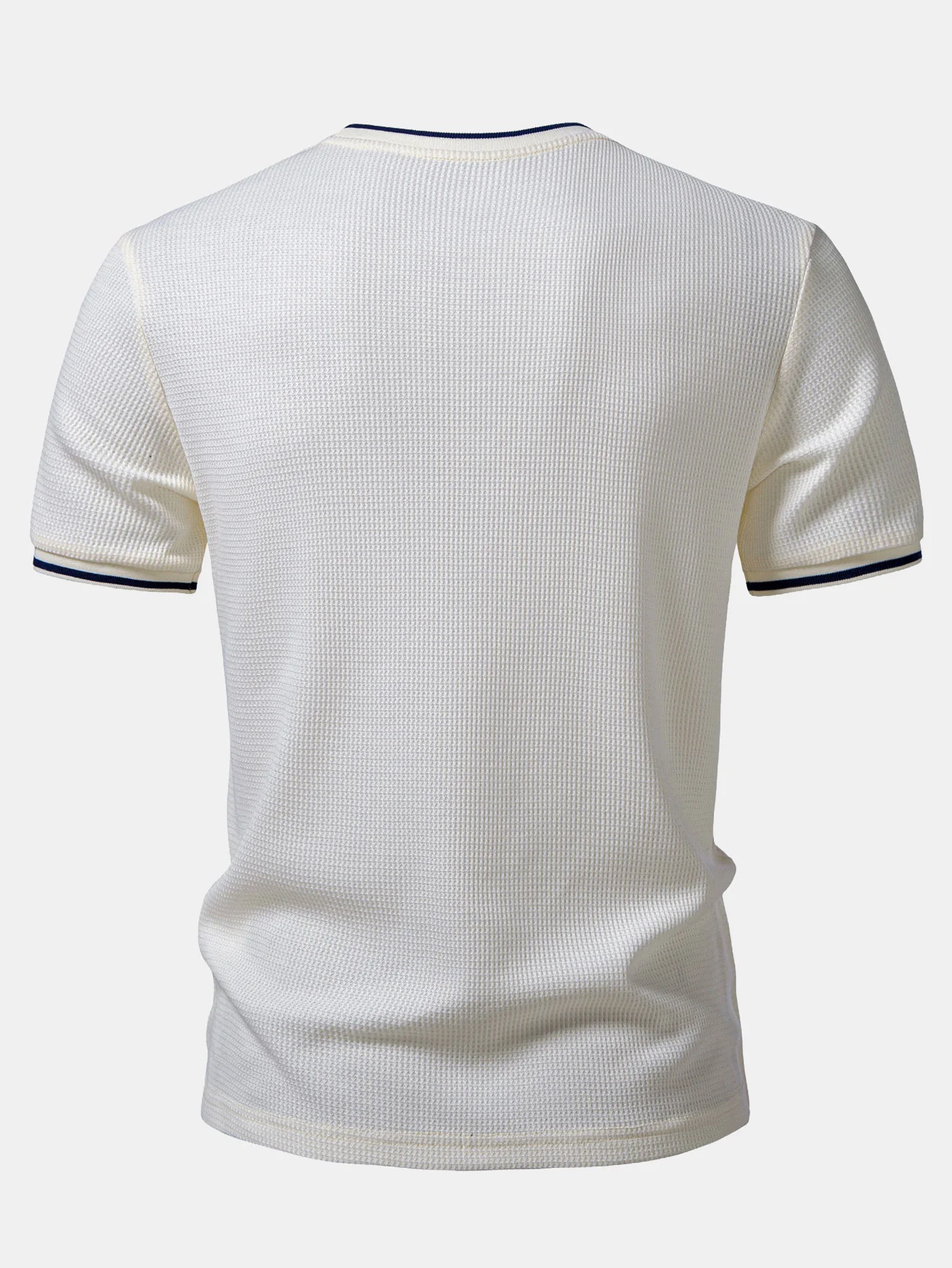Contrast Trim Waffle Ringer T-Shirt & Elastic Waist Chino Shorts - Image 4