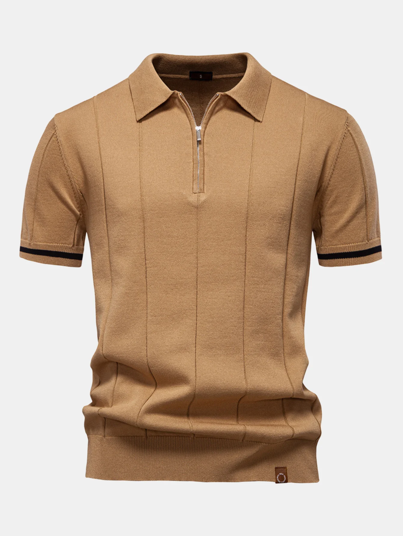 Kontrastbesatz Reißverschluss Strick Poloshirts & Baumwoll Chino Shorts - Image 13