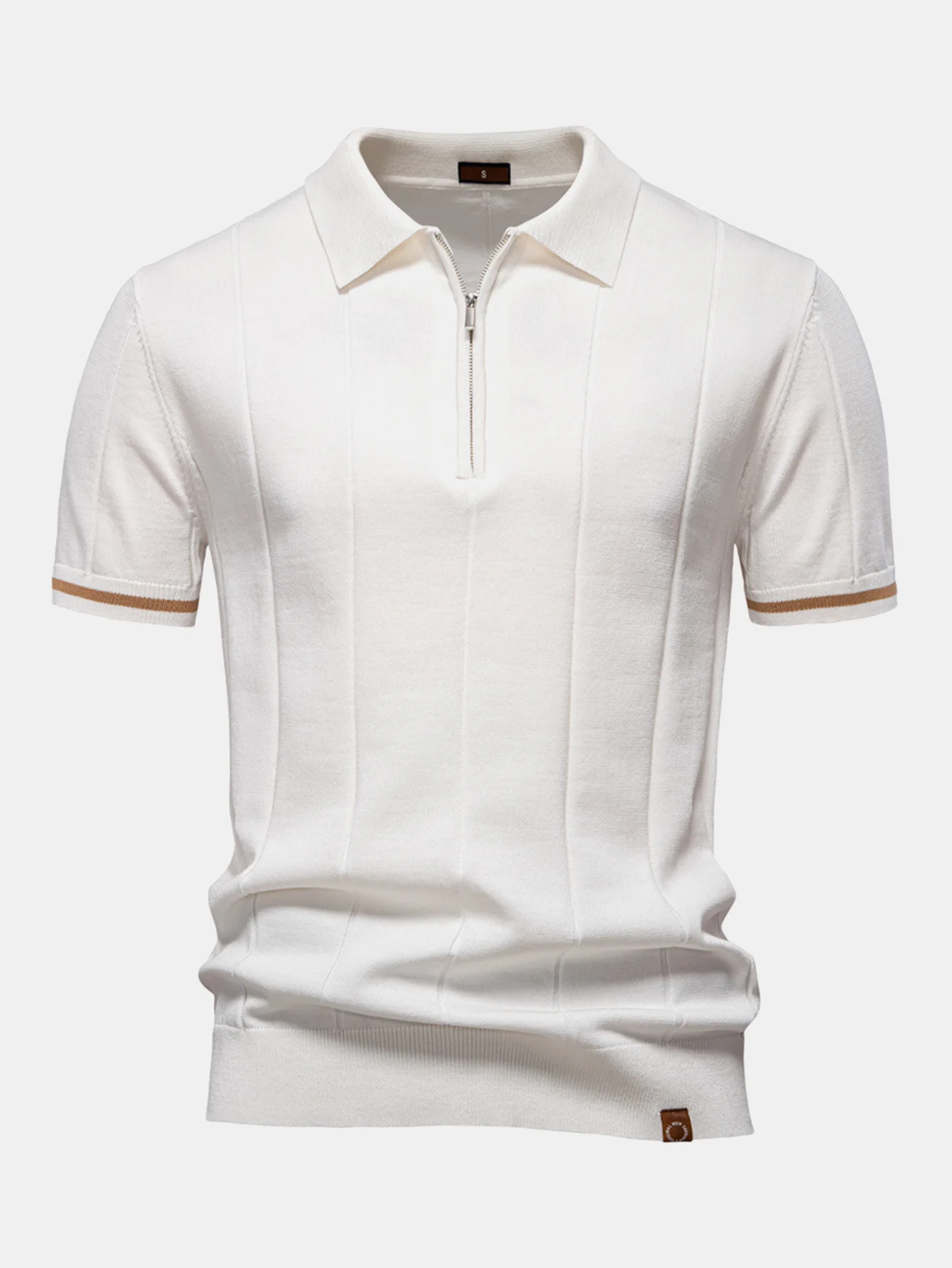 Kontrastbesatz Reißverschluss Strick Poloshirts & Baumwoll Chino Shorts - Image 9