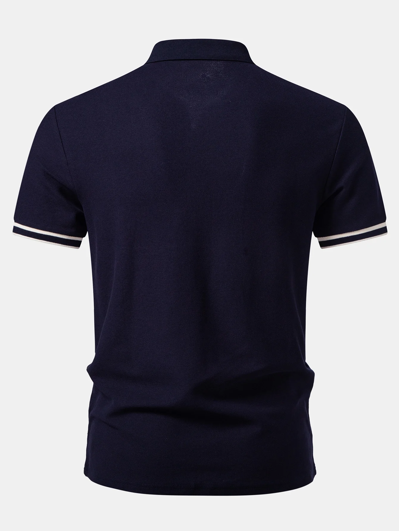 Contrast Trim Zipper Polo - Image 2