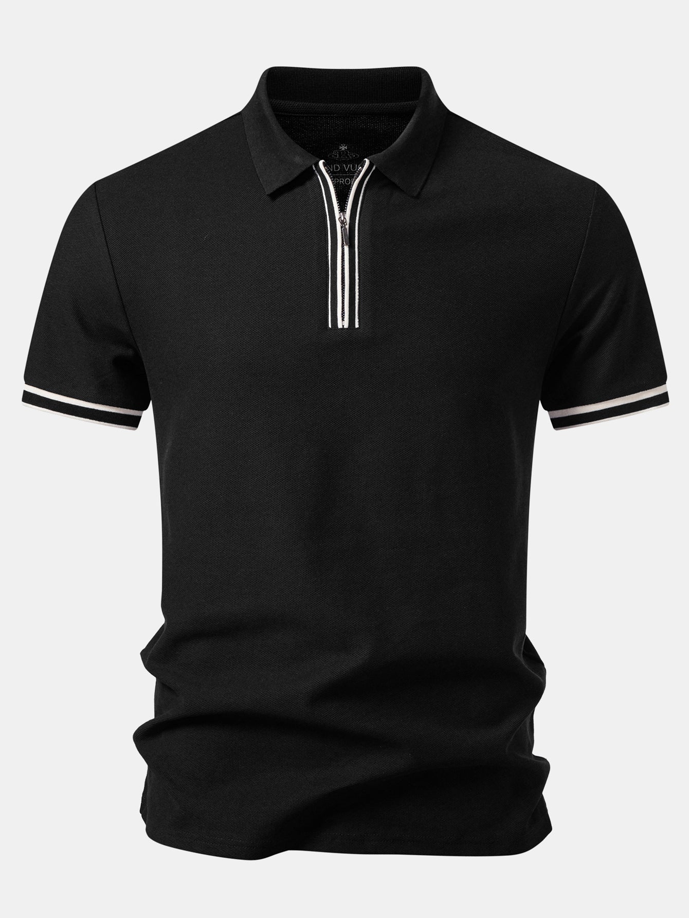 Contrast Trim Zipper Polo - Image 3