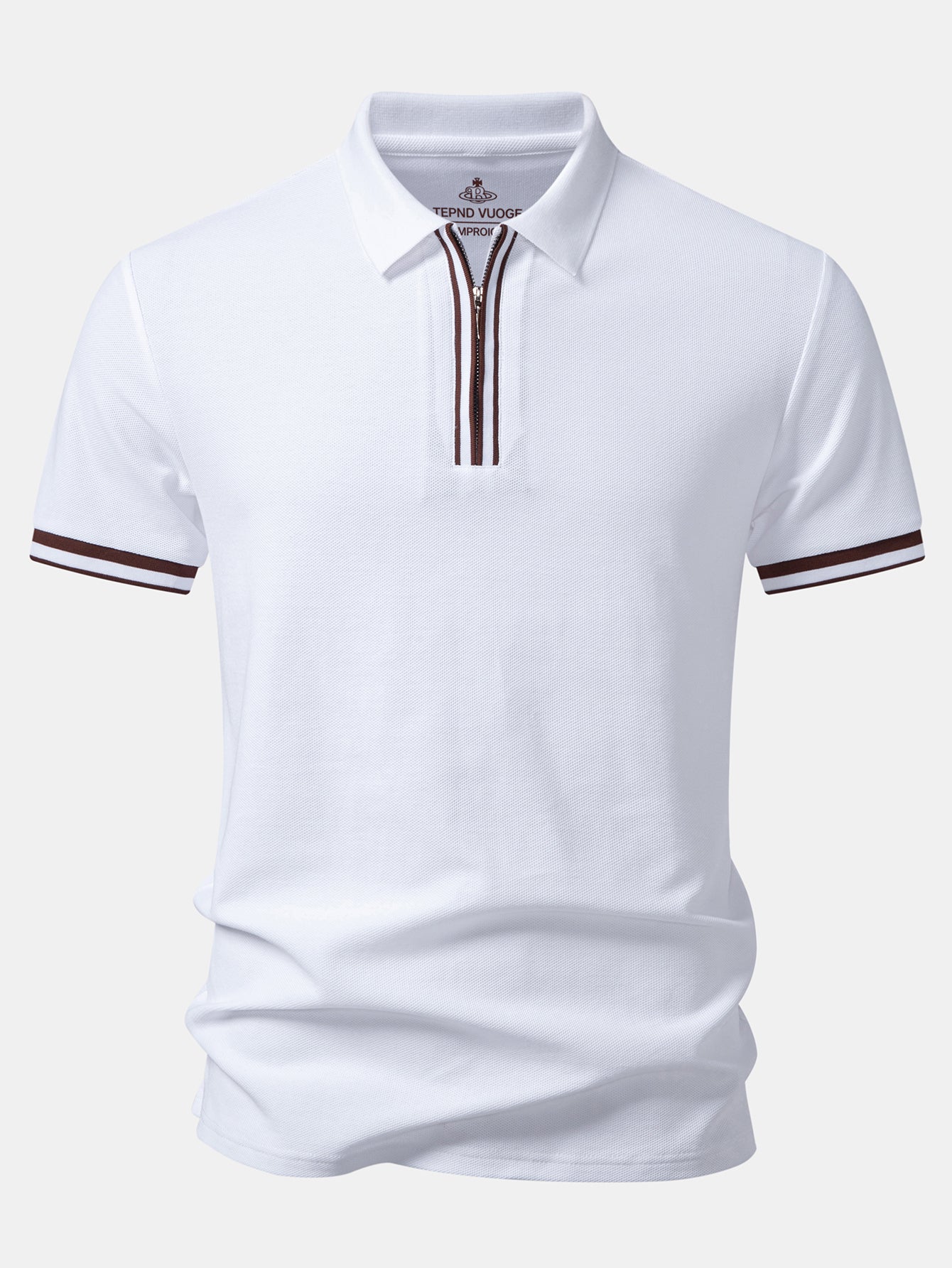 Contrast Trim Zipper Polo - Image 5