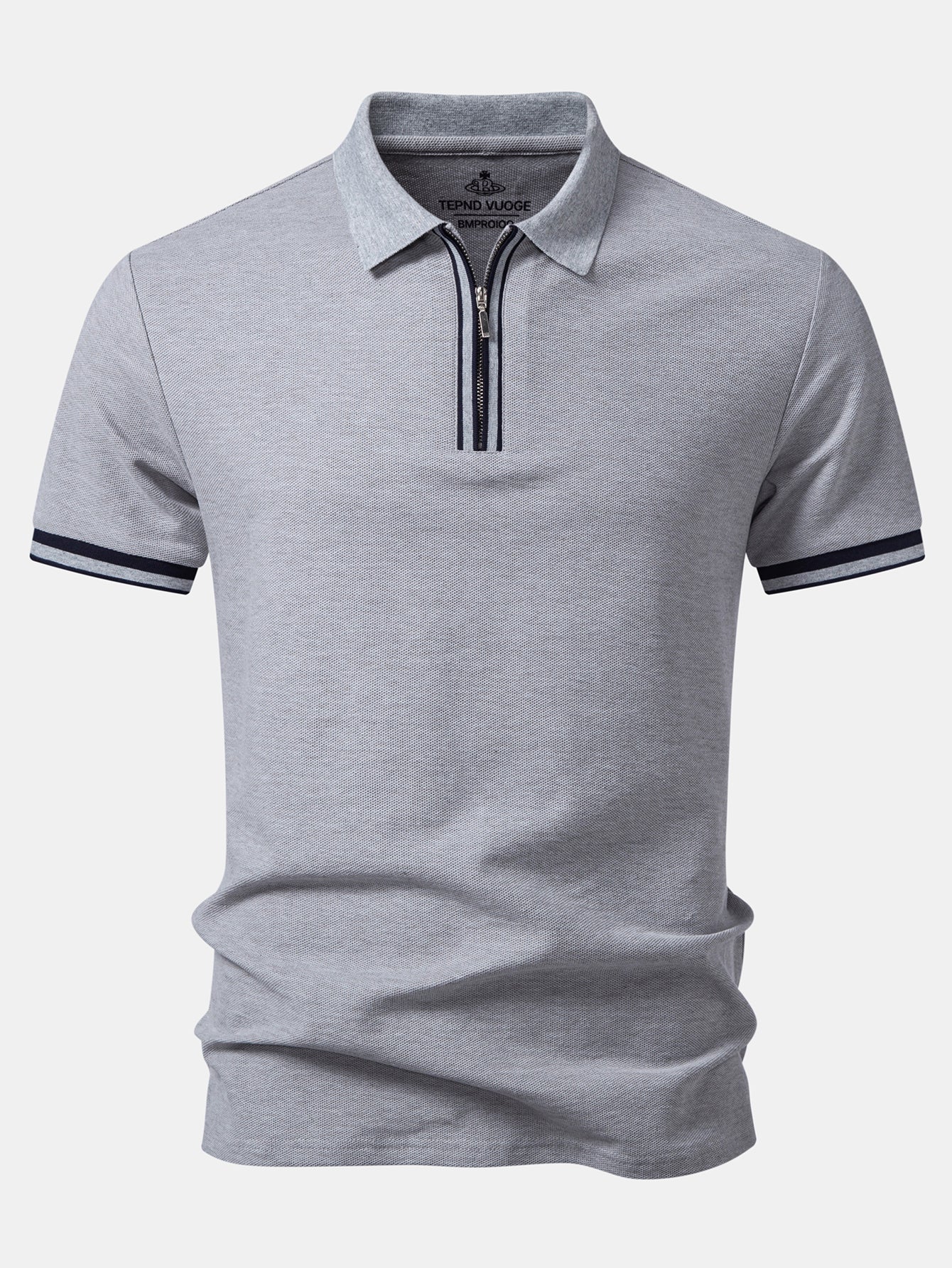 Contrast Trim Zipper Polo - Image 7