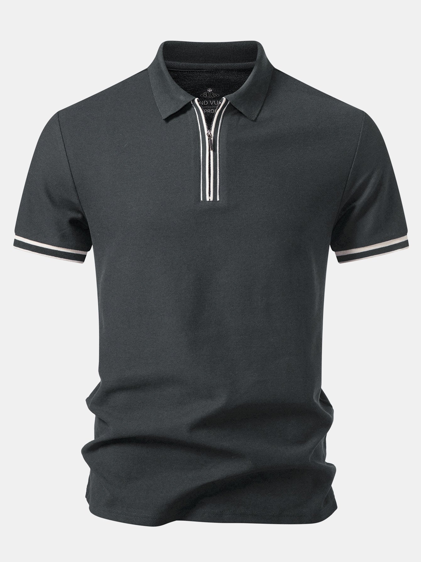 Contrast Trim Zipper Polo - Image 9
