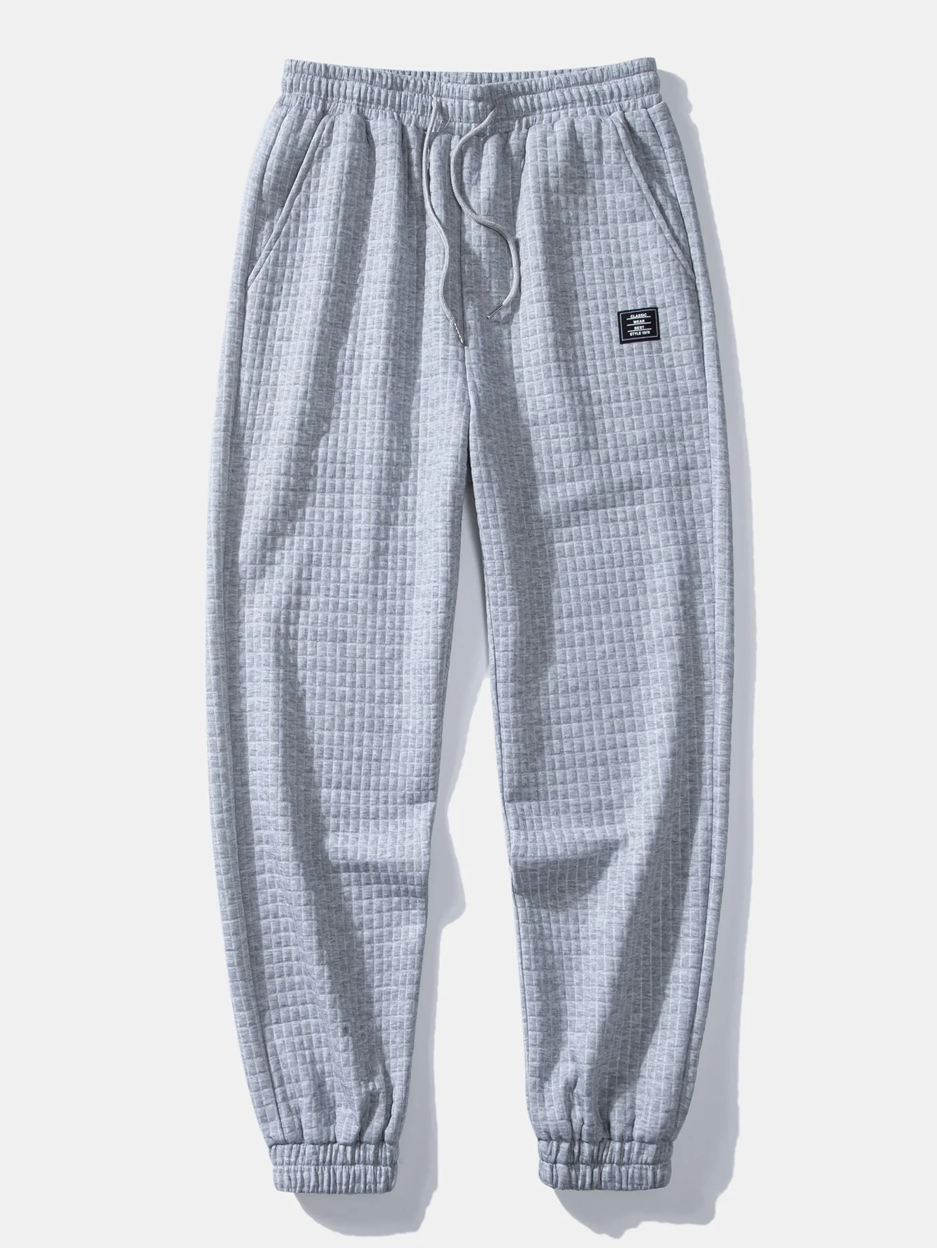 Contrast Waffle Hooded Shirt & Drawstring Waffle Jogger Pants - Image 10
