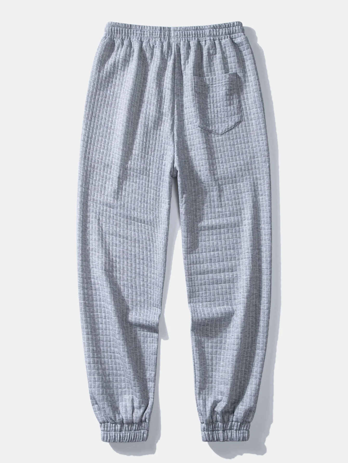 Contrast Waffle Hooded Shirt & Drawstring Waffle Jogger Pants - Image 11