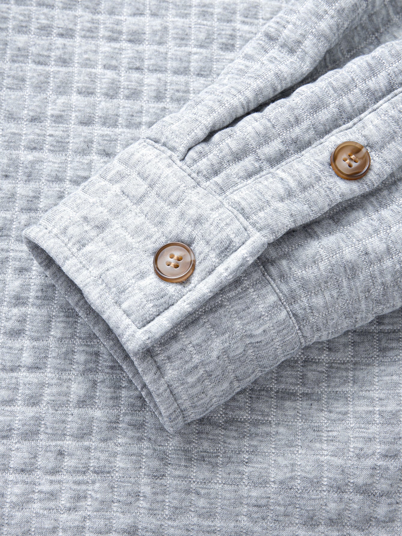 Contrast Waffle Hooded Shirt - Image 7