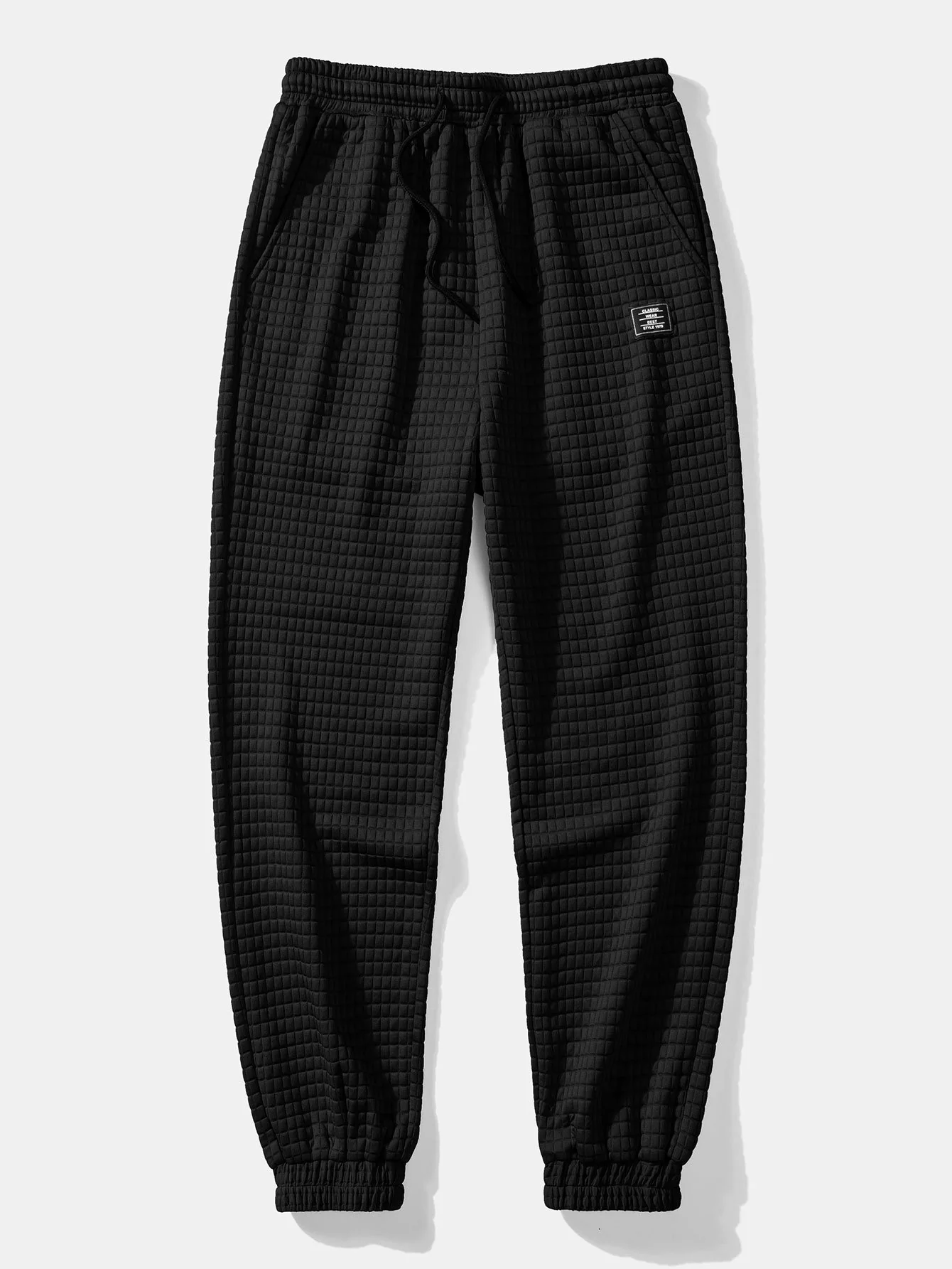 Contrast Waffle Hooded Shirt & Drawstring Waffle Jogger Pants - Image 8