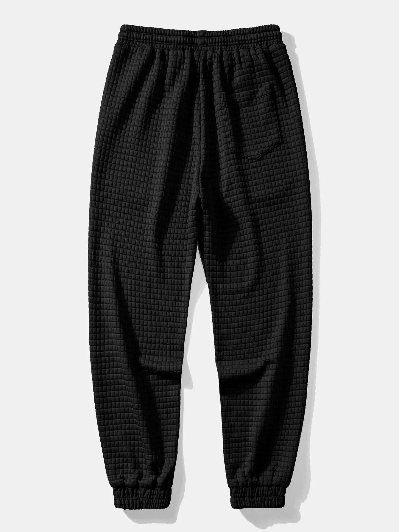 Contrast Waffle Hooded Shirt & Drawstring Waffle Jogger Pants - Image 9