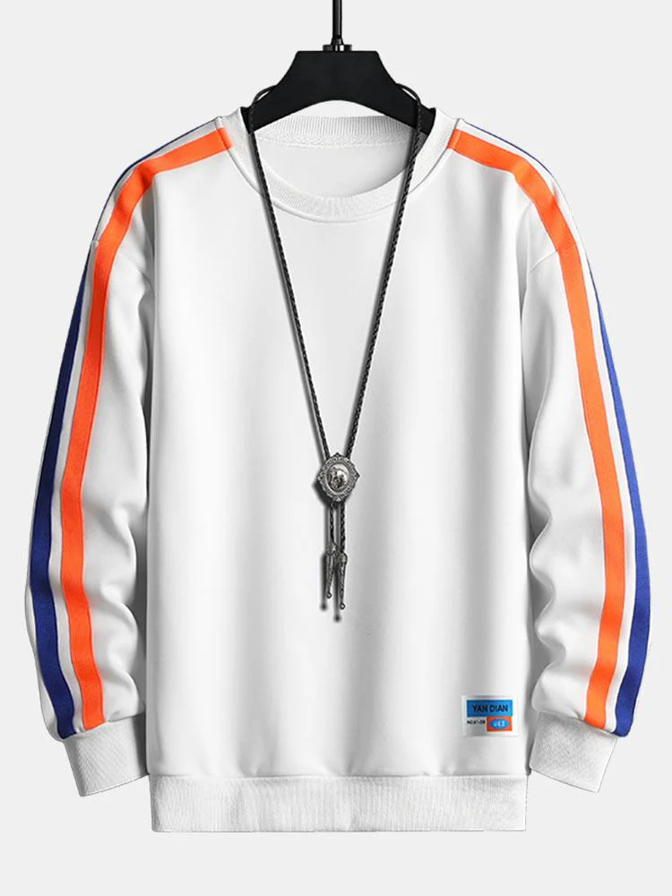 Kontrast-Webband Rundhals-Sweatshirt - Image 2