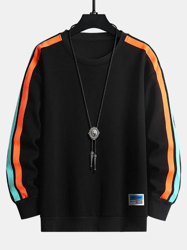 Kontrast-Webband Rundhals-Sweatshirt - Image 3