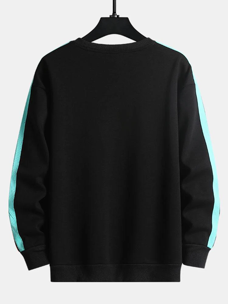 Kontrast-Webband Rundhals-Sweatshirt - Image 5