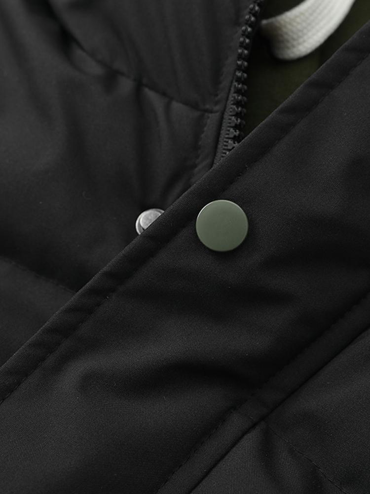 Kontrast Zip-Up Kapuzen-Pufferjacke - Image 17