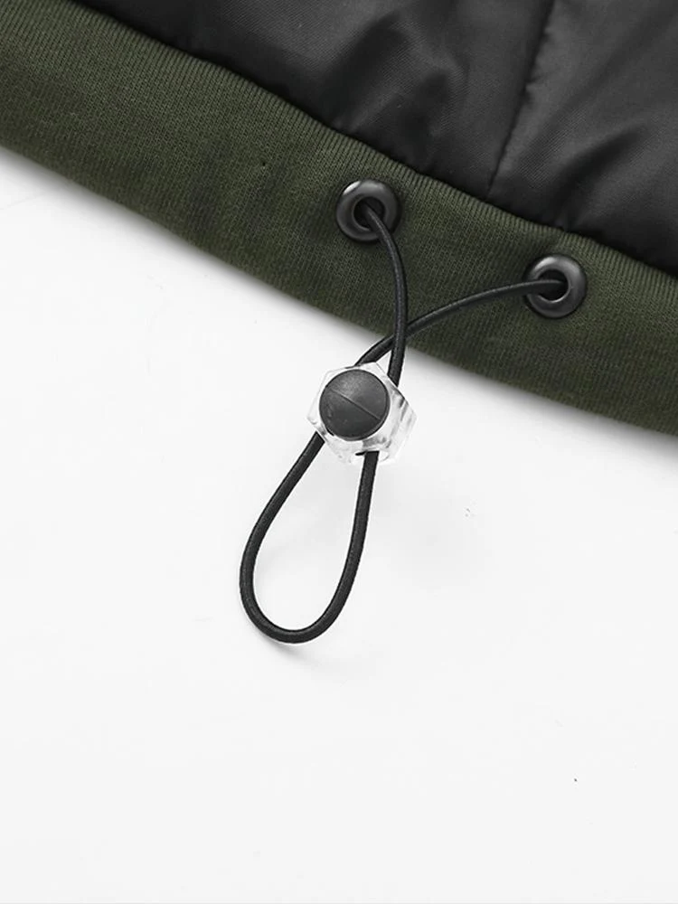 Kontrast Zip-Up Kapuzen-Pufferjacke - Image 19