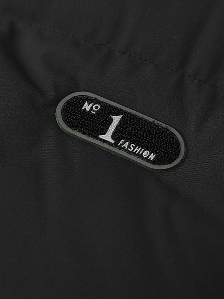 Kontrast Zip-Up Kapuzen-Pufferjacke - Image 20