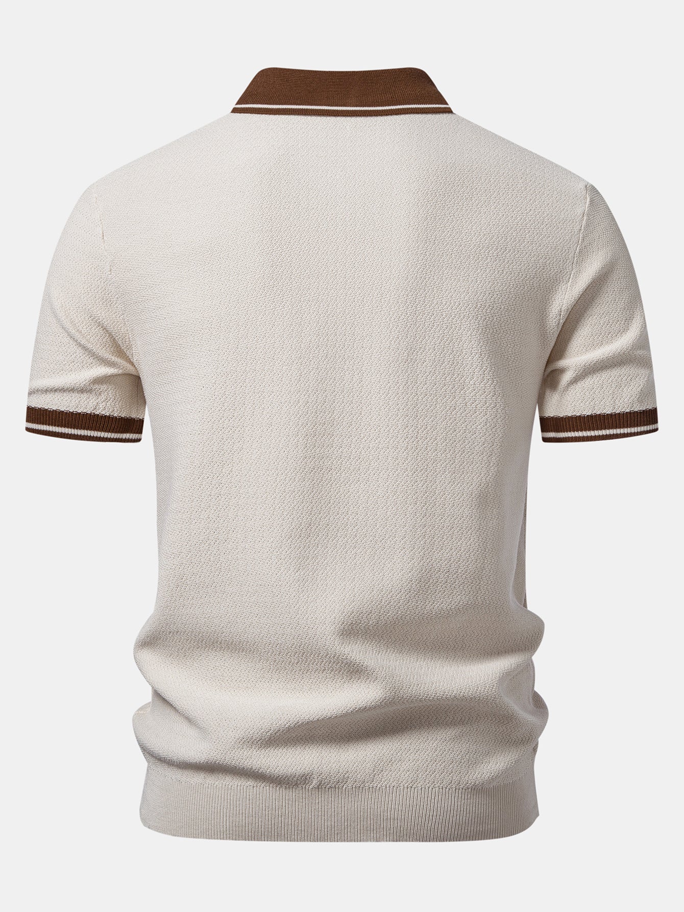 Contrast Zipper Knit Polo & Slim Fit Tapered Trousers - Image 6