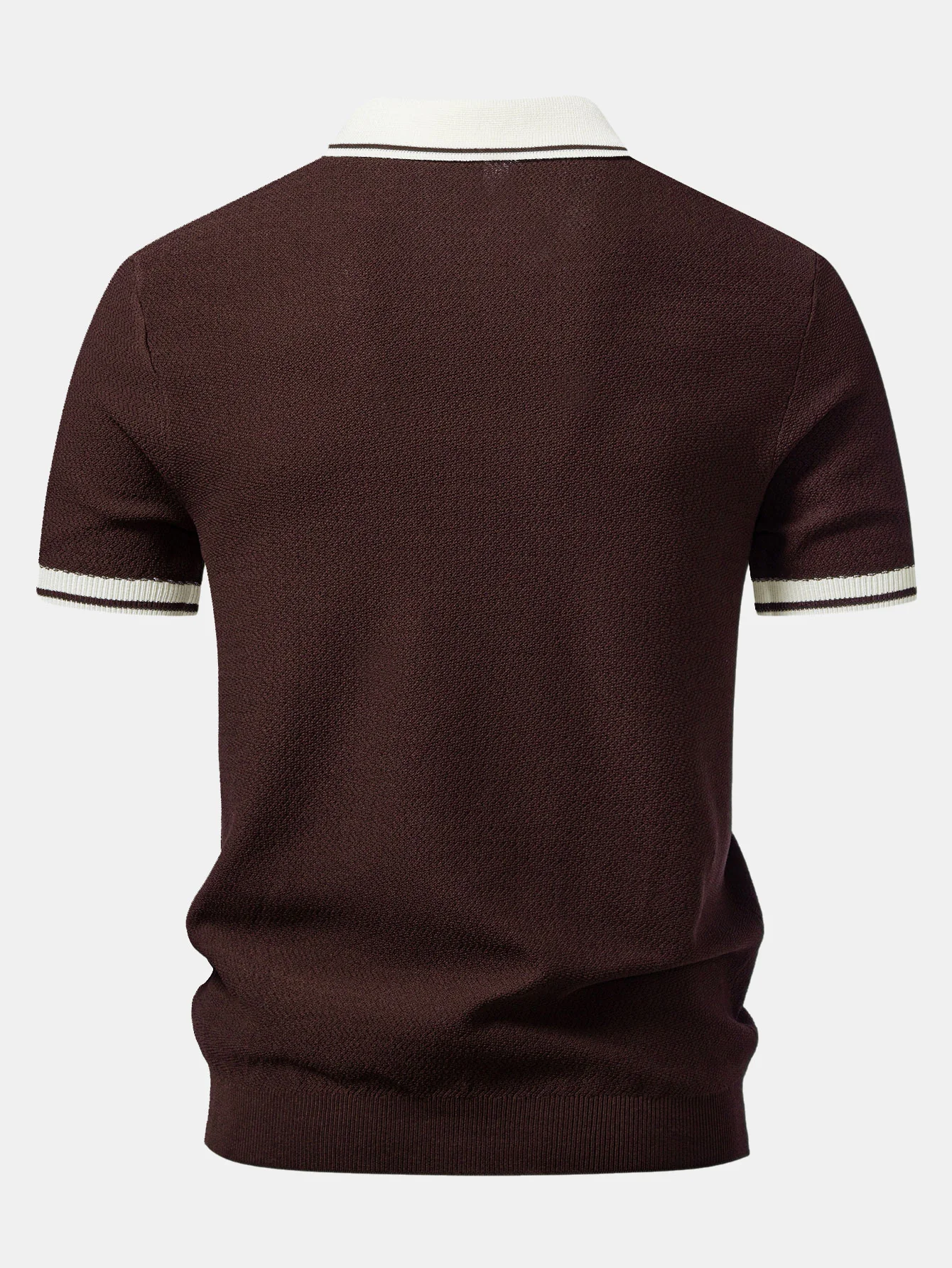 Contrast Zipper Knit Polo & Slim Fit Tapered Trousers - Image 12