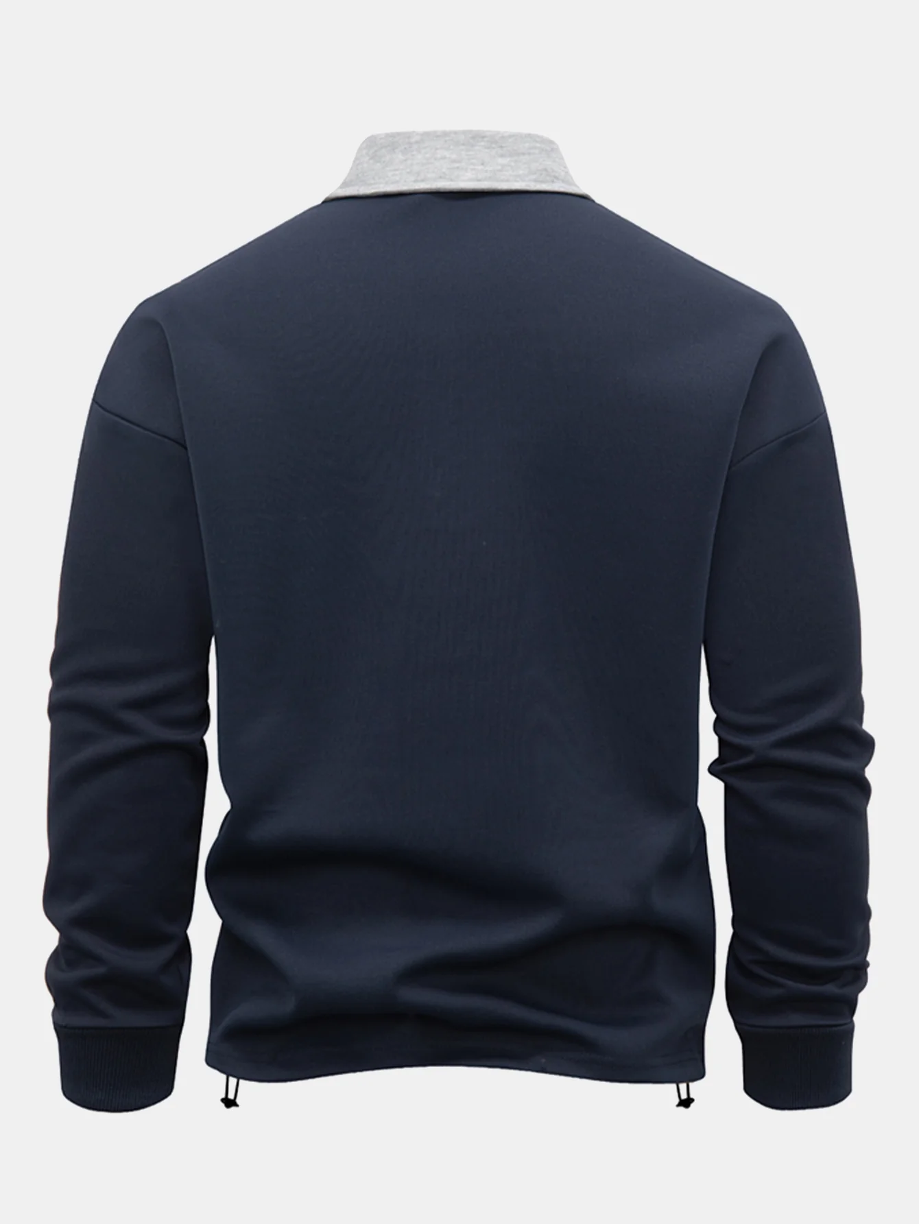 Sweatshirt mit kontrastierendem Reißverschluss und Poloshirts-Kragen - Image 6