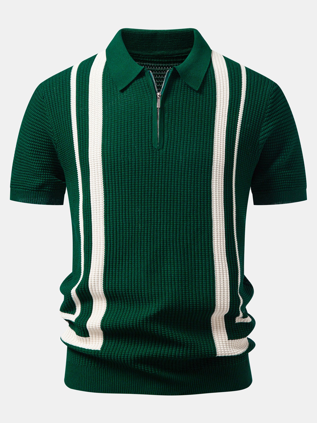 Contrast Zipper Polo & Slim Fit Tapered Trousers - Image 11