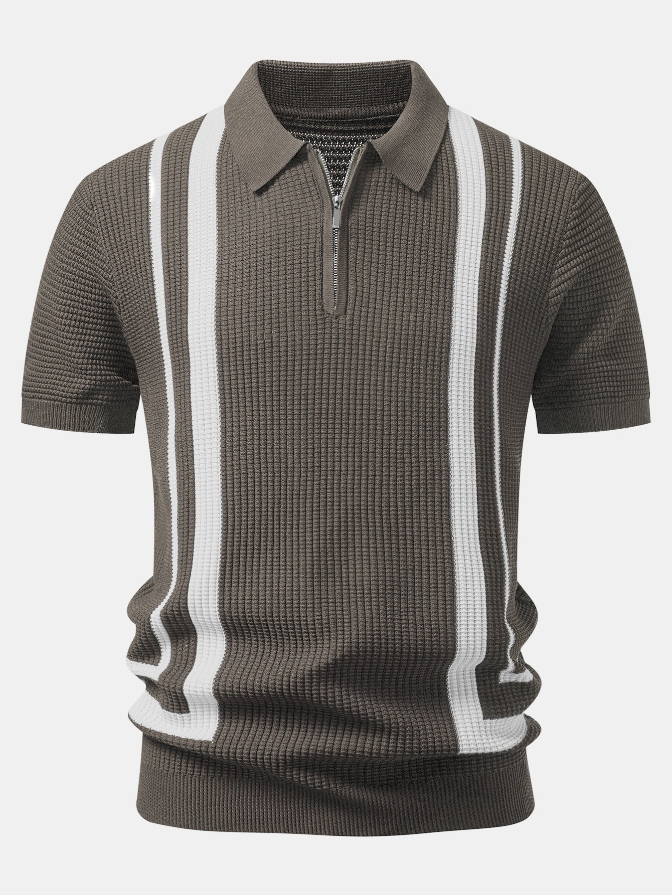 Contrast Zipper Polo & Slim Fit Tapered Trousers - Image 9