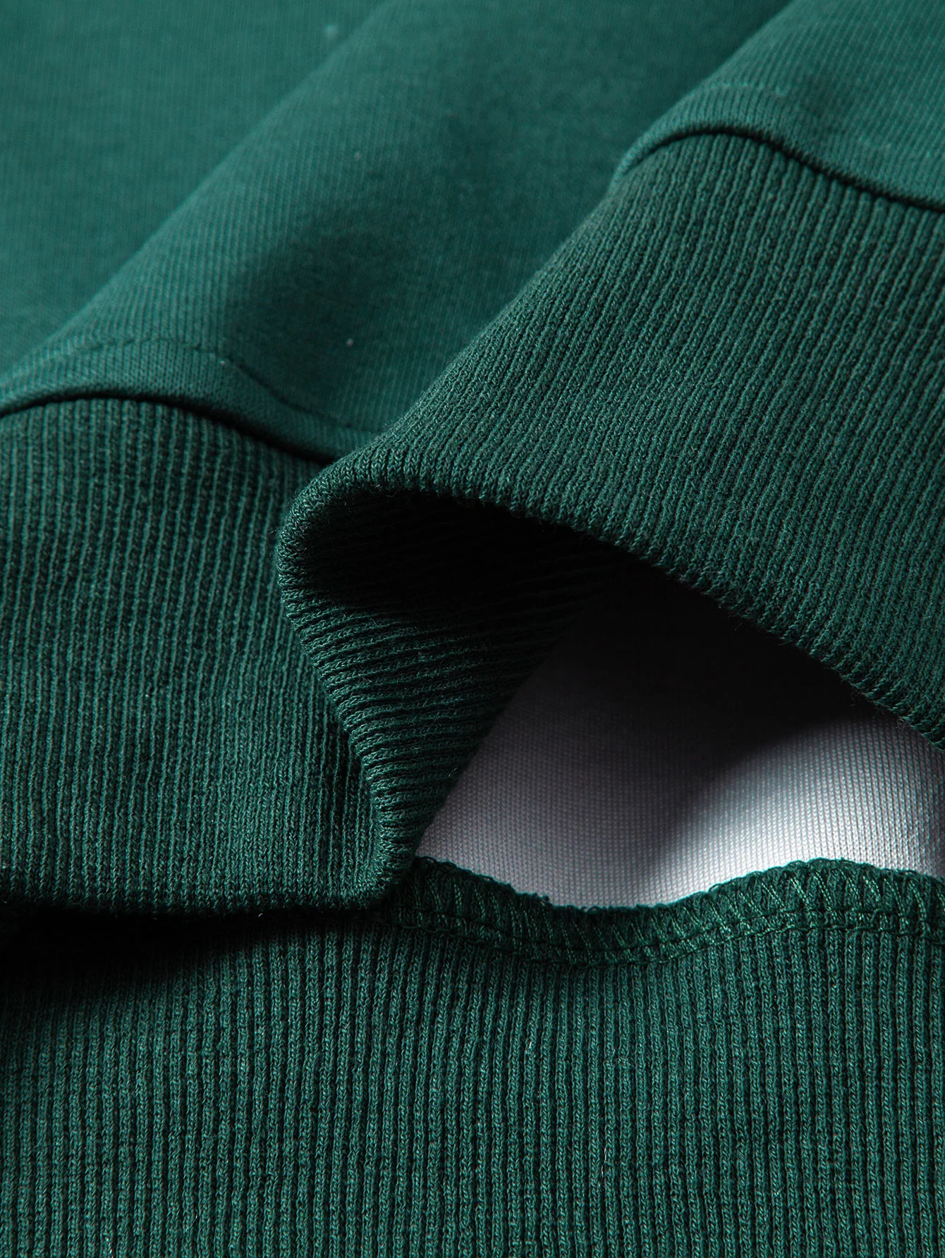 Relax Fit Kontrast Reißverschluss Poloshirts Sweatshirt - Image 5