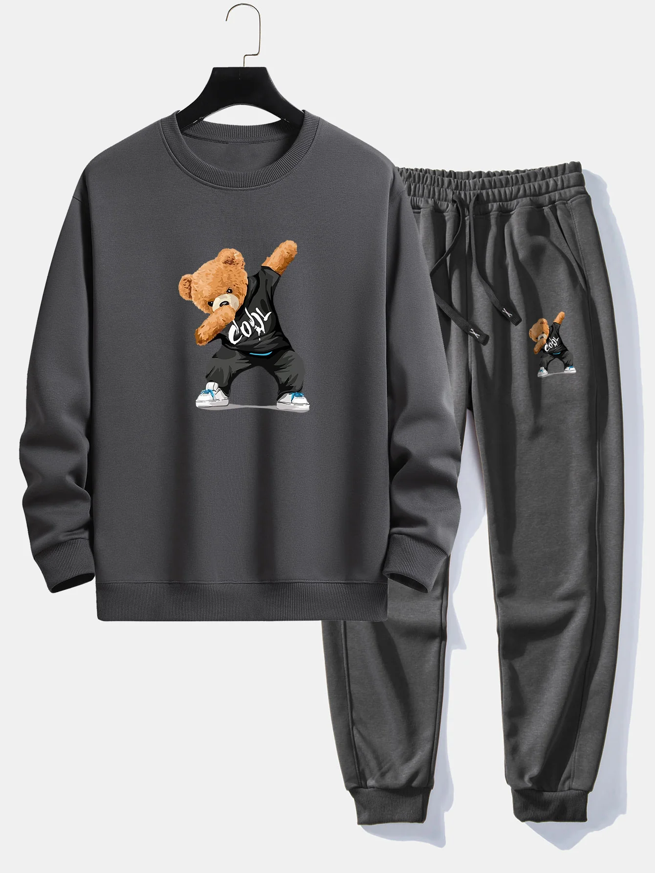 Cool Bear Print Relax Fit Rundhals Sweatshirt & Jogginghose - Image 2