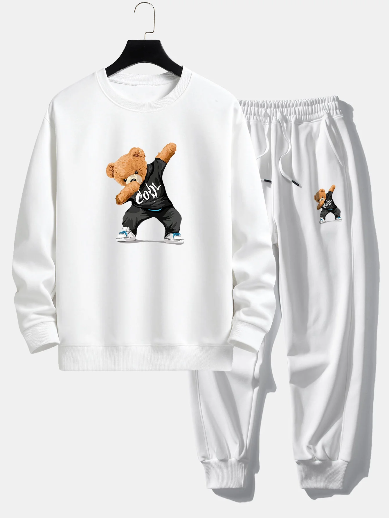 Cool Bear Print Relax Fit Rundhals Sweatshirt & Jogginghose - Image 4
