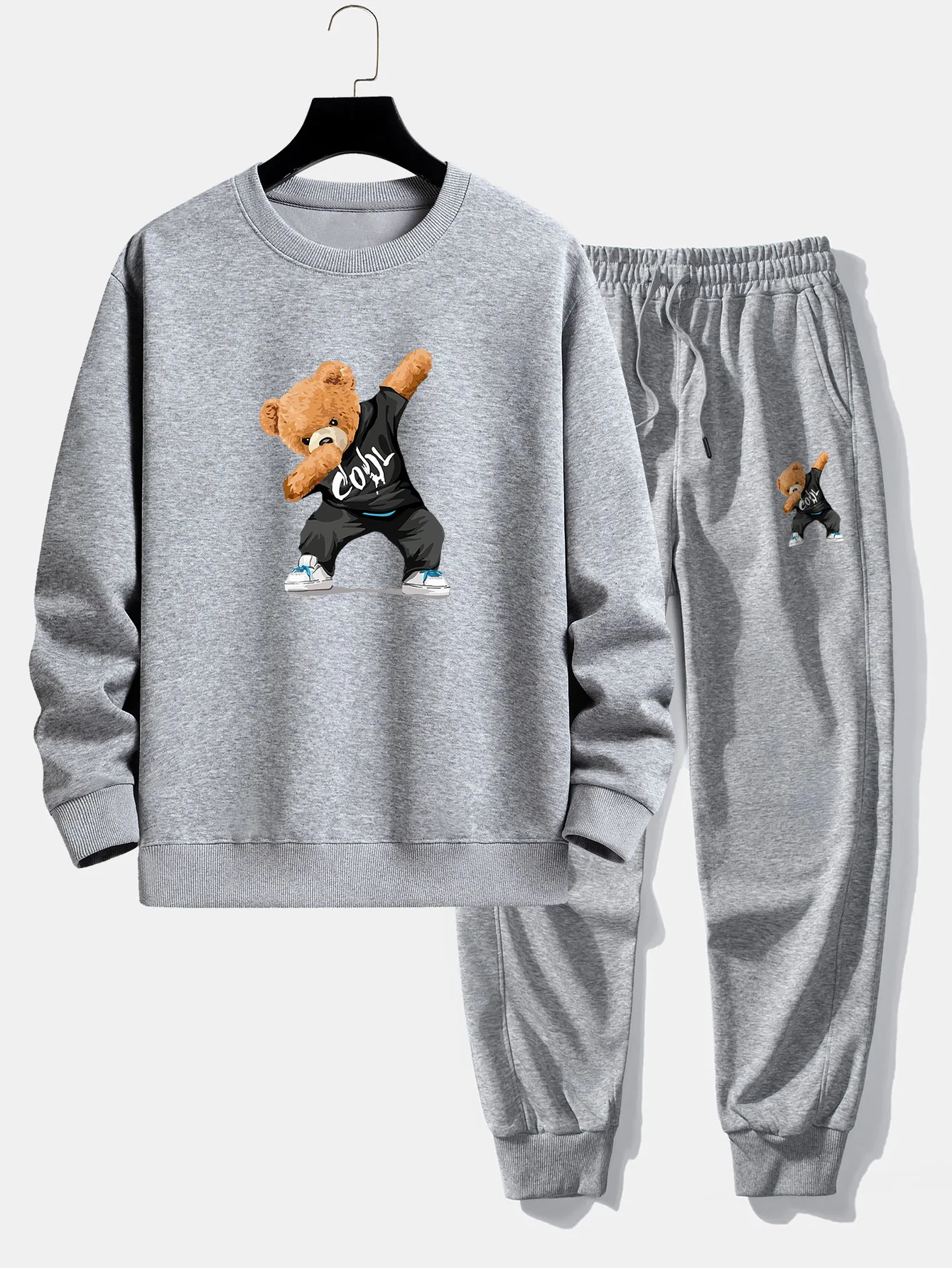 Cool Bear Print Relax Fit Rundhals Sweatshirt & Jogginghose - Image 5
