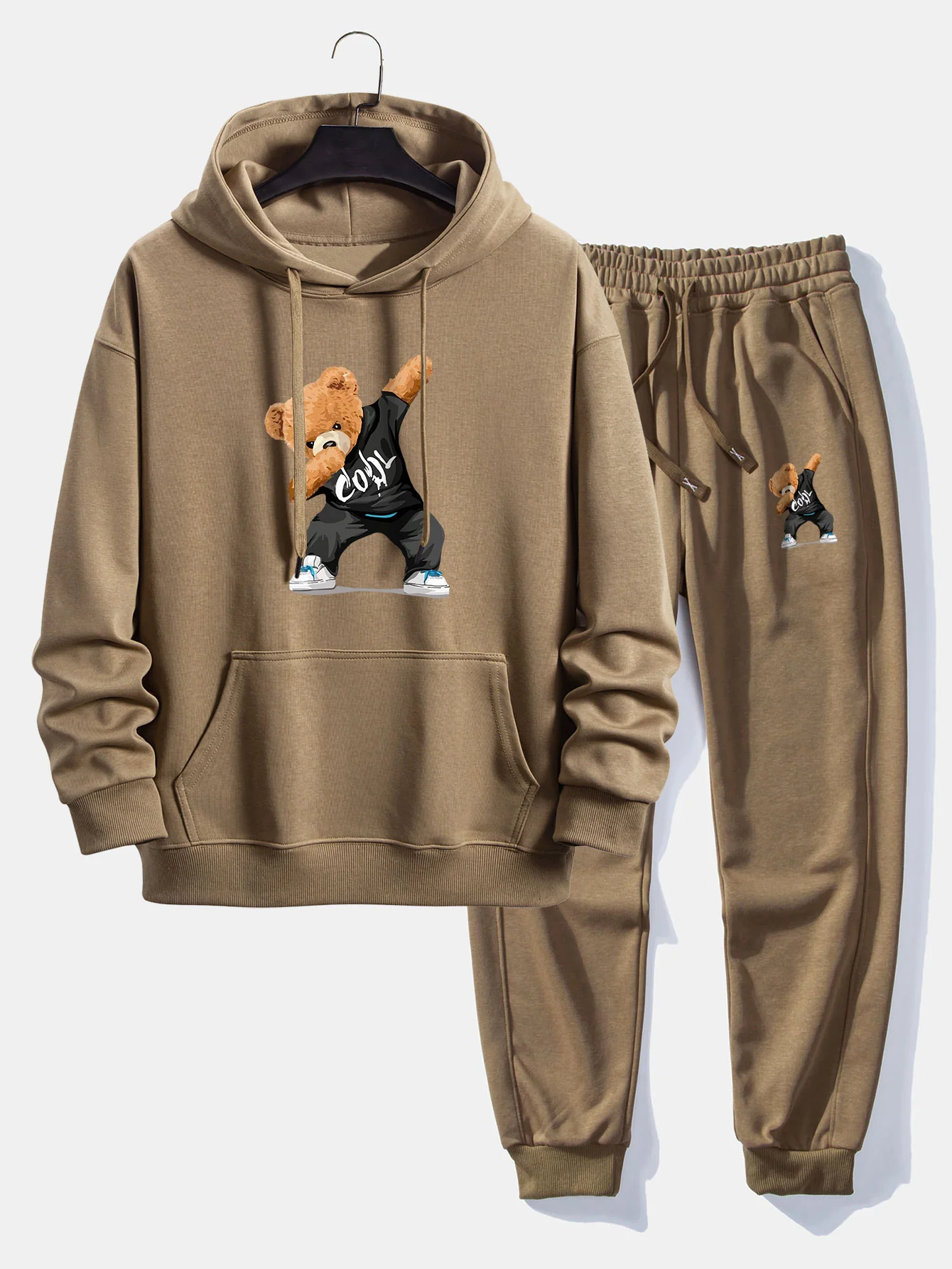 Cooler Bärenprint Relaxed Fit Hoodie & Jogginghose - Image 3