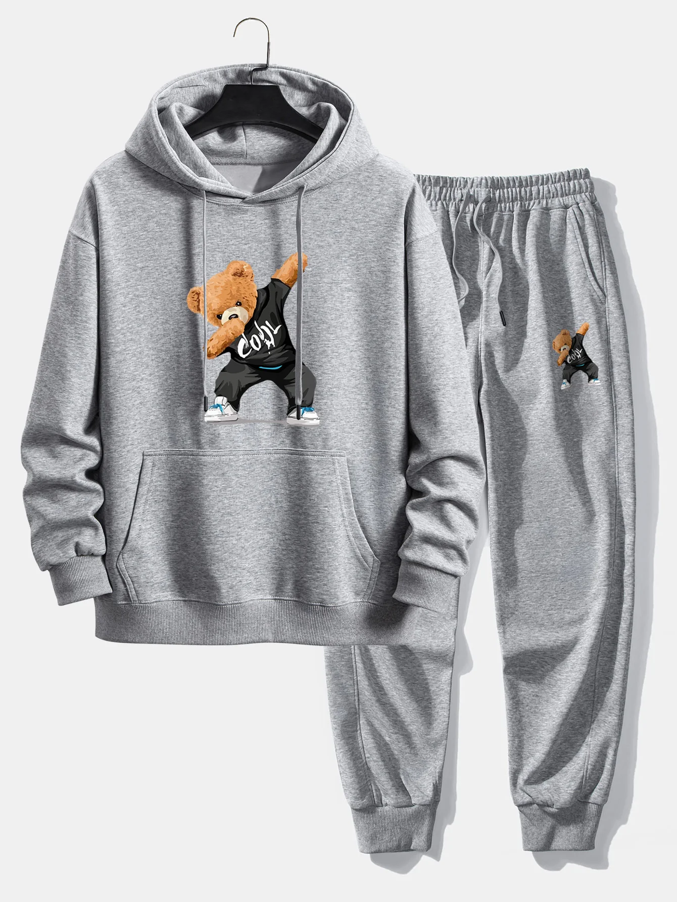Cooler Bärenprint Relaxed Fit Hoodie & Jogginghose - Image 5