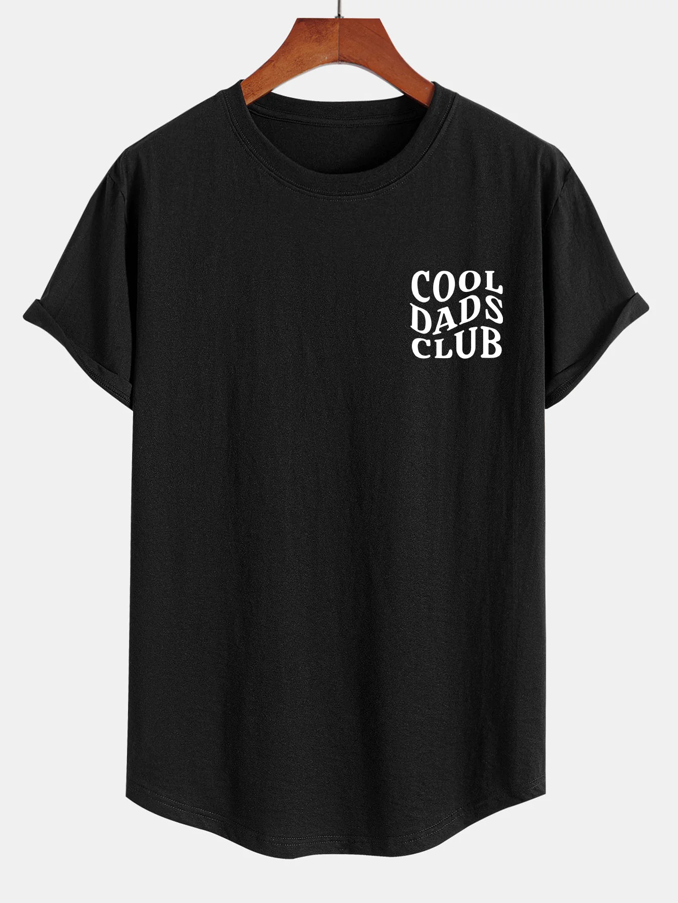 Cool Dads Club Print Baumwoll-T-Shirt mit abgerundetem Saum - Image 2