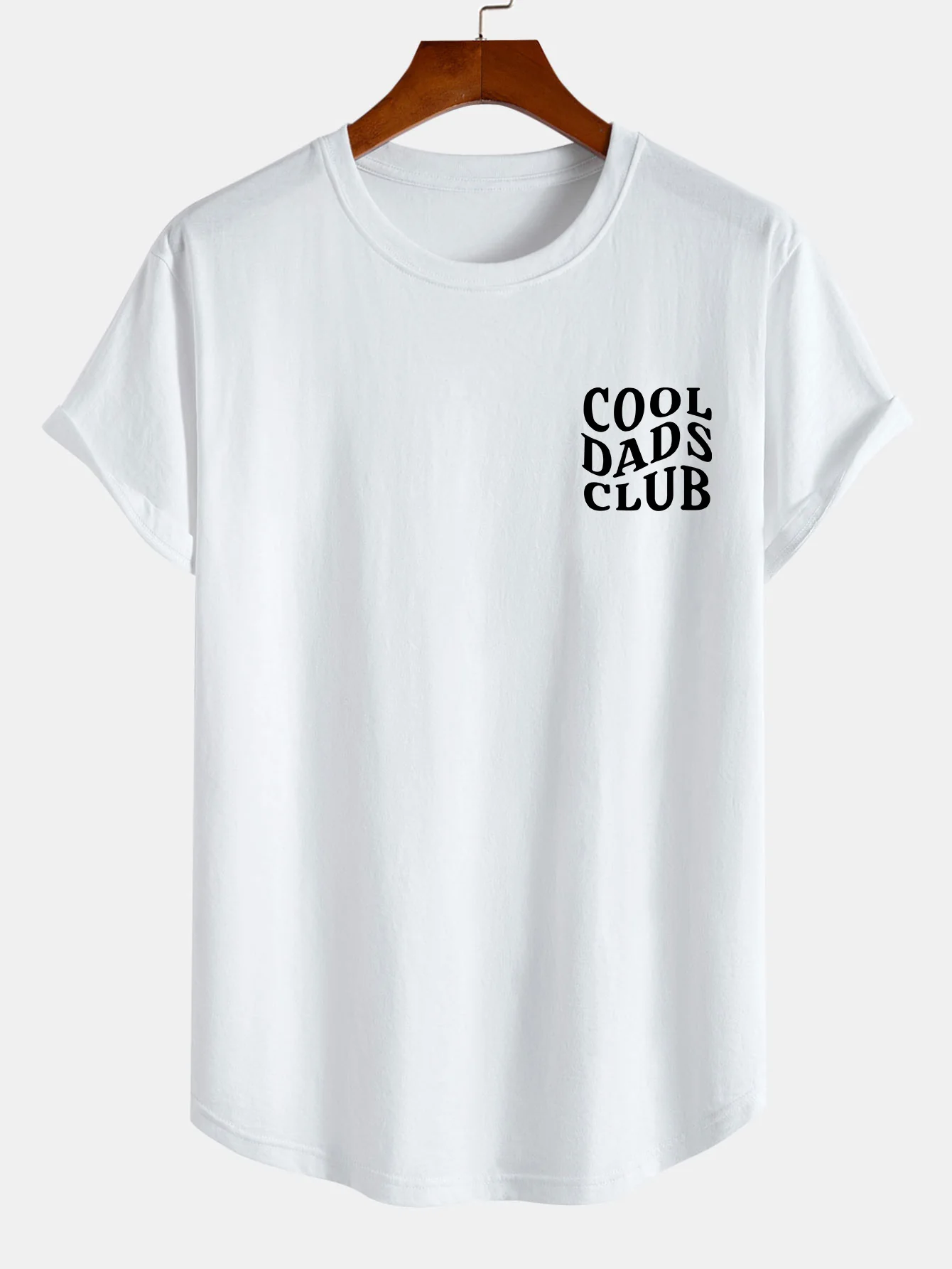 Cool Dads Club Print Baumwoll-T-Shirt mit abgerundetem Saum - Image 3