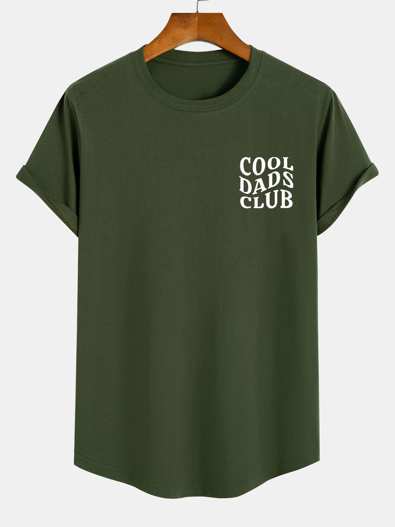 Cool Dads Club Print Baumwoll-T-Shirt mit abgerundetem Saum - Image 5