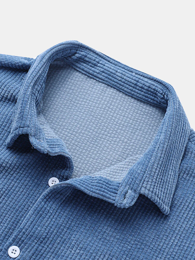 Corduroy Basic Kurzarmhemden - Image 2
