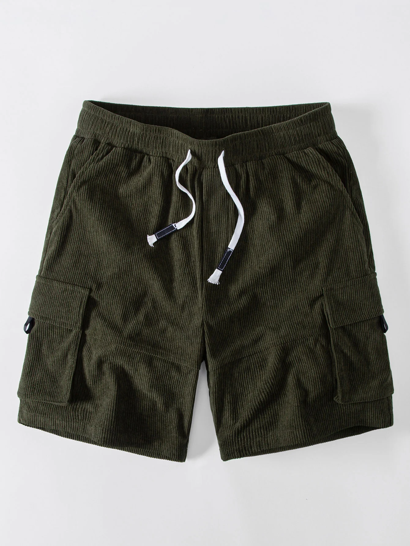 Drawstring Cargo Corduroy Shorts - Image 3