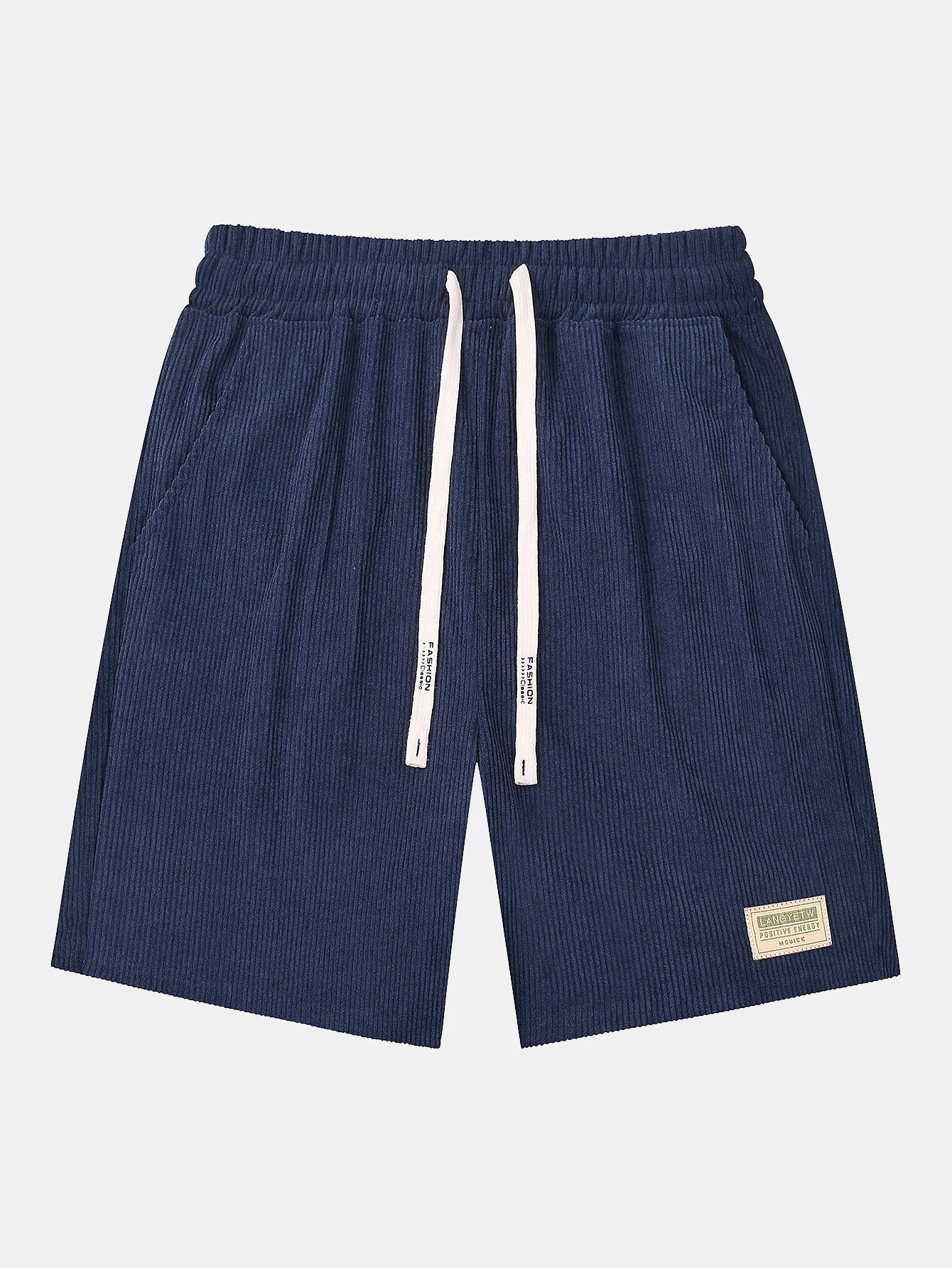 Corduroy-Shorts mit Kordelzug und Buchstabenetikett - Image 3