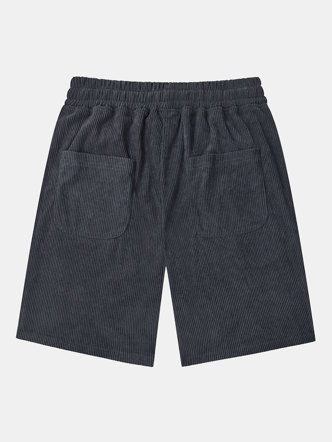 Corduroy-Shorts mit Kordelzug und Buchstabenetikett - Image 6