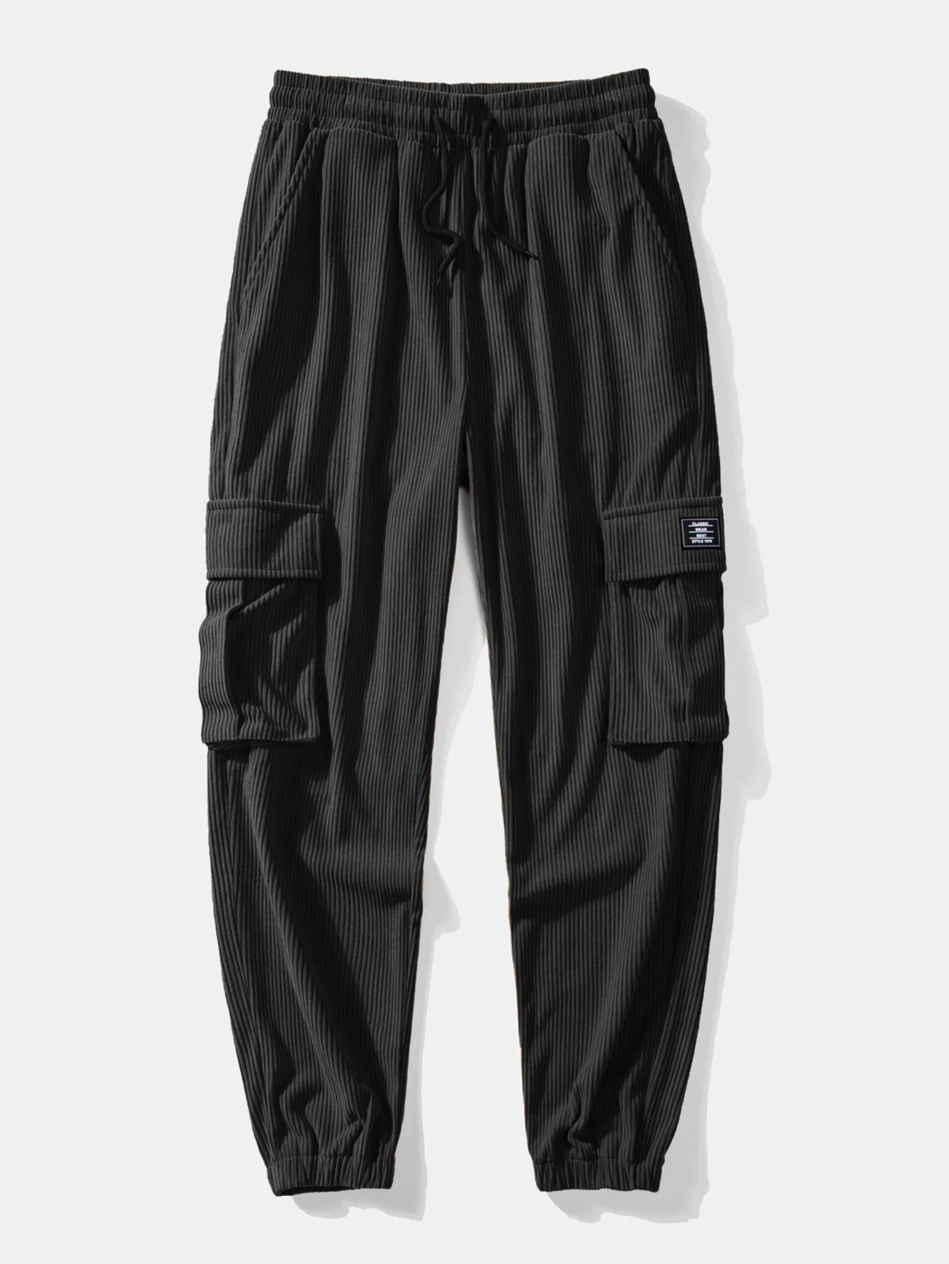 Entspannte Passform Corduroy Karo Patchwork Hemd & Kordelzug Corduroy Cargo Jogginghose - Image 12